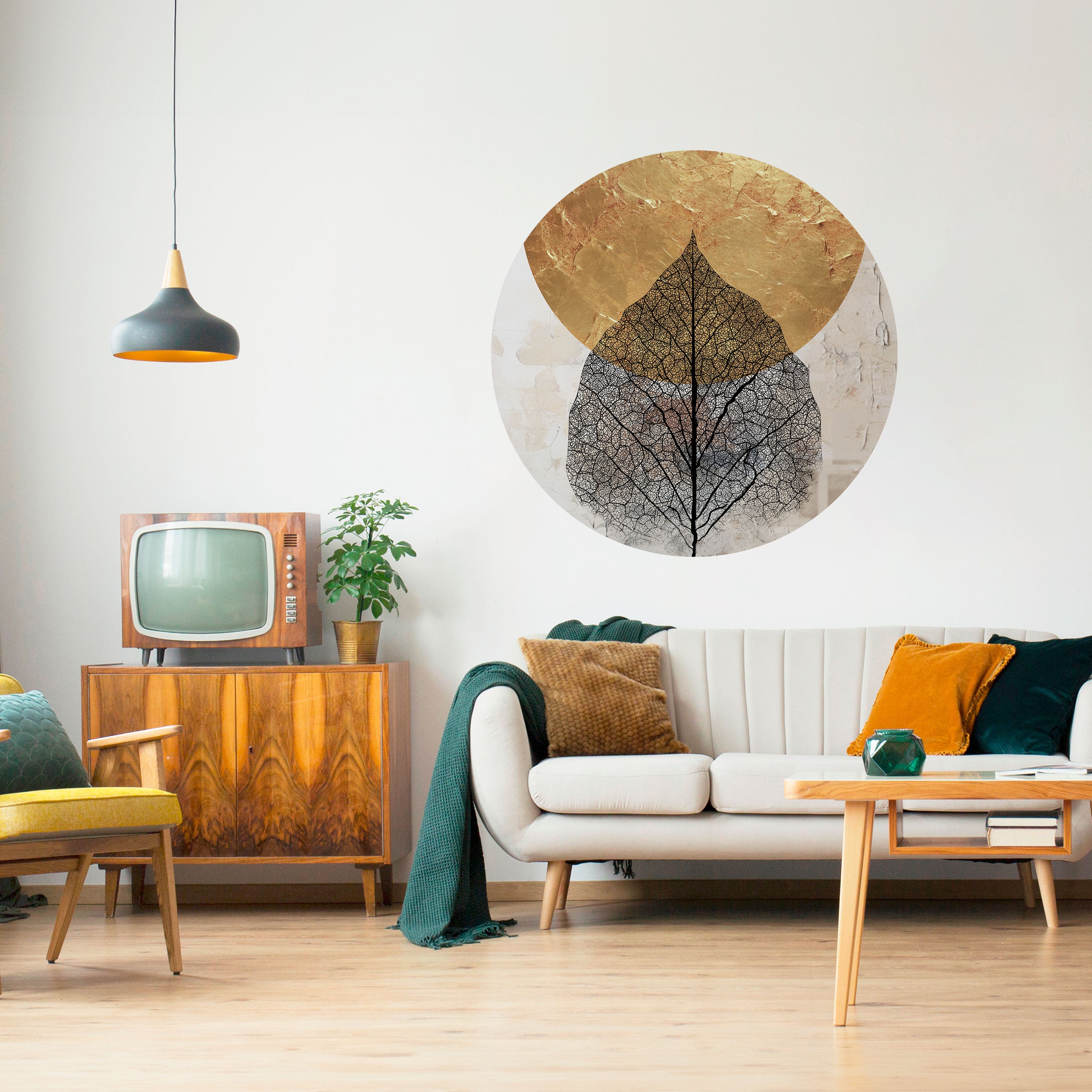 GOLD NERVATIO Naklejka okrągła