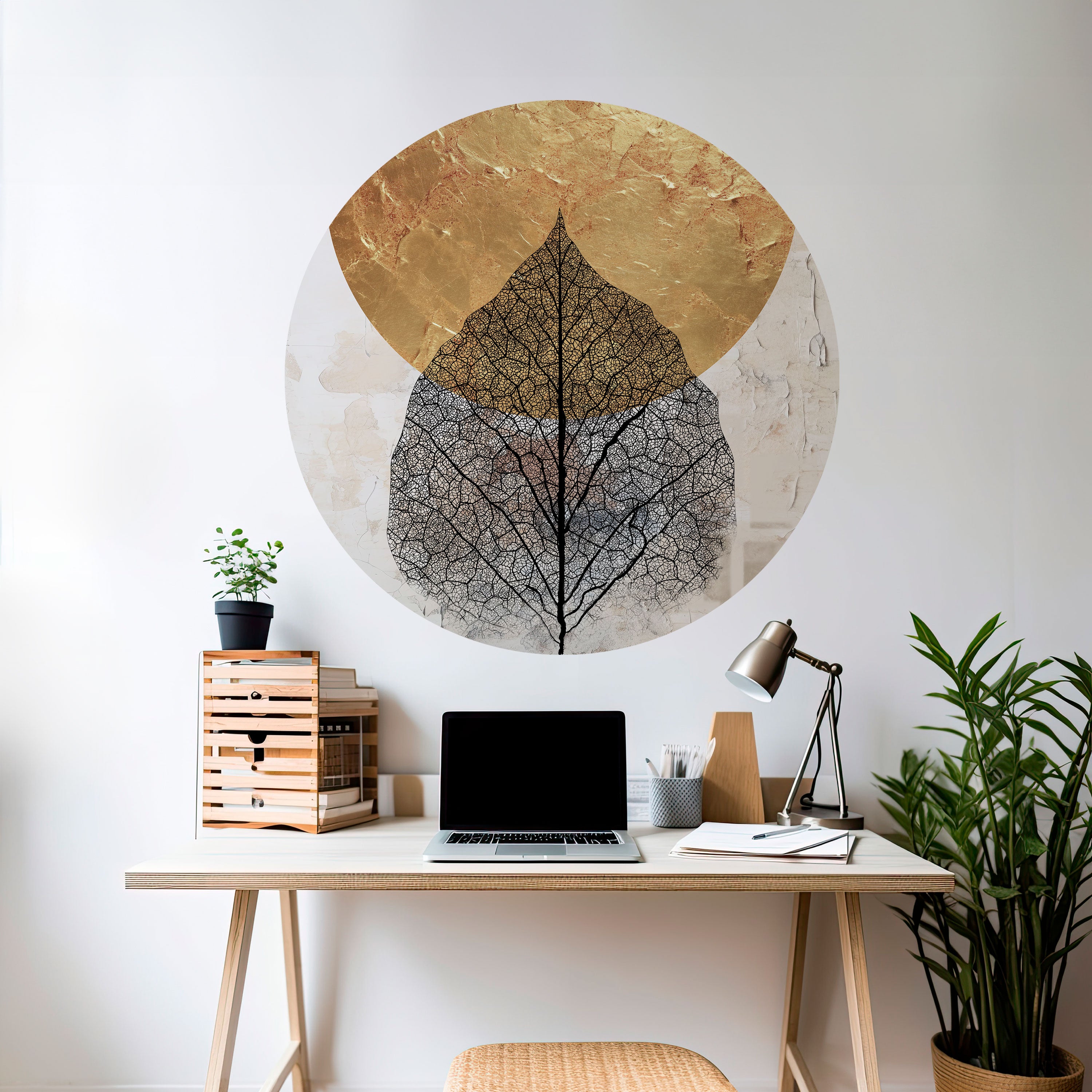 GOLD NERVATIO Naklejka okrągła