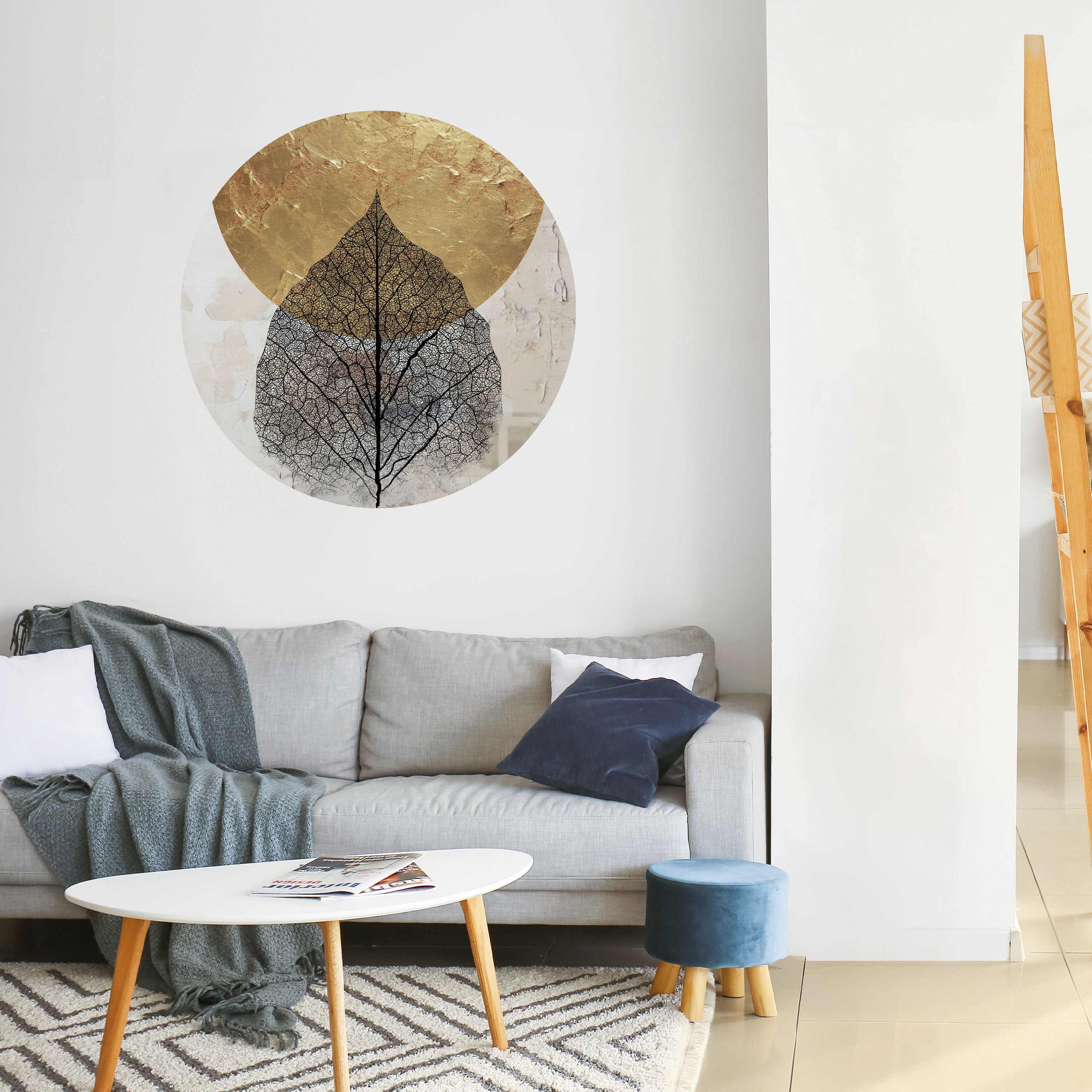 GOLD NERVATIO Naklejka okrągła