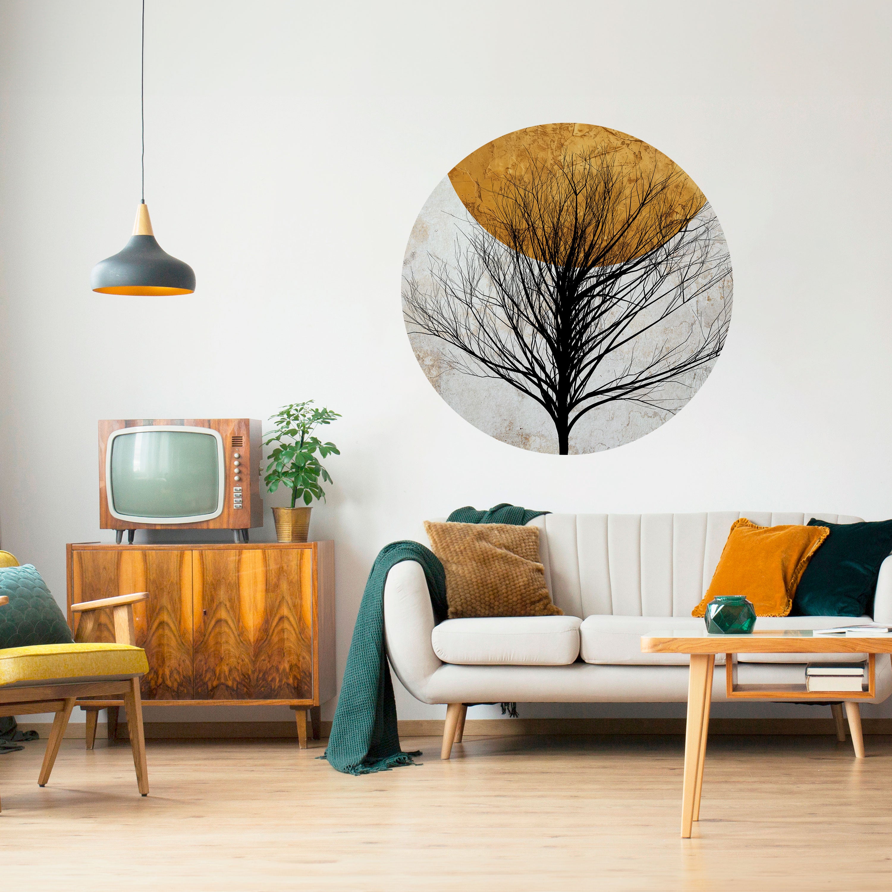 LONELY TREE Naklejka okrągła