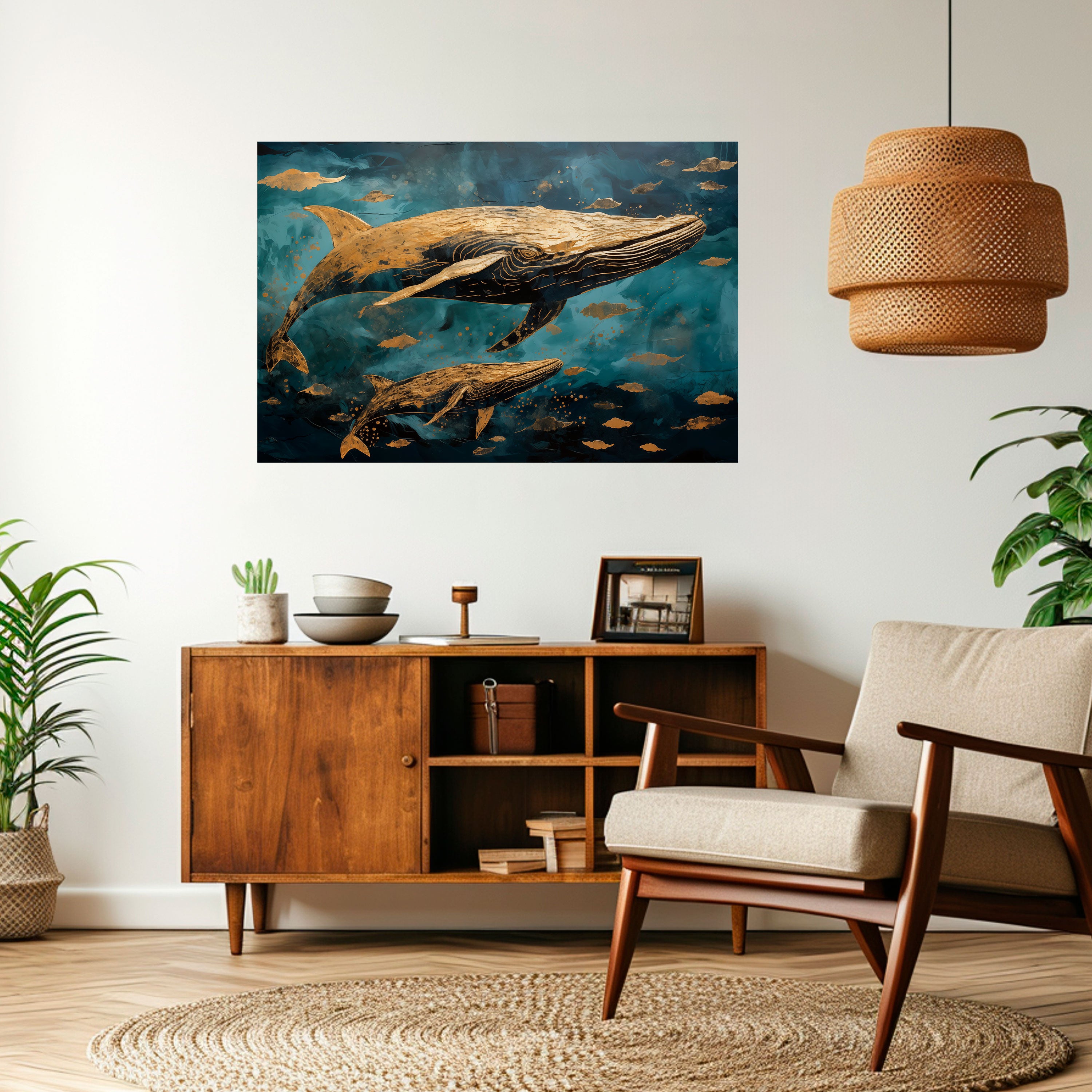 WHALE SONG SYMPHONY Naklejka/Plakat poziomy