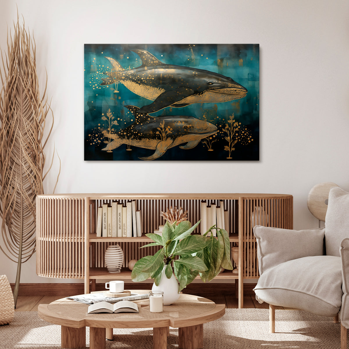 AQUATIC ELEGANCE Poziomy obraz na płótnie
