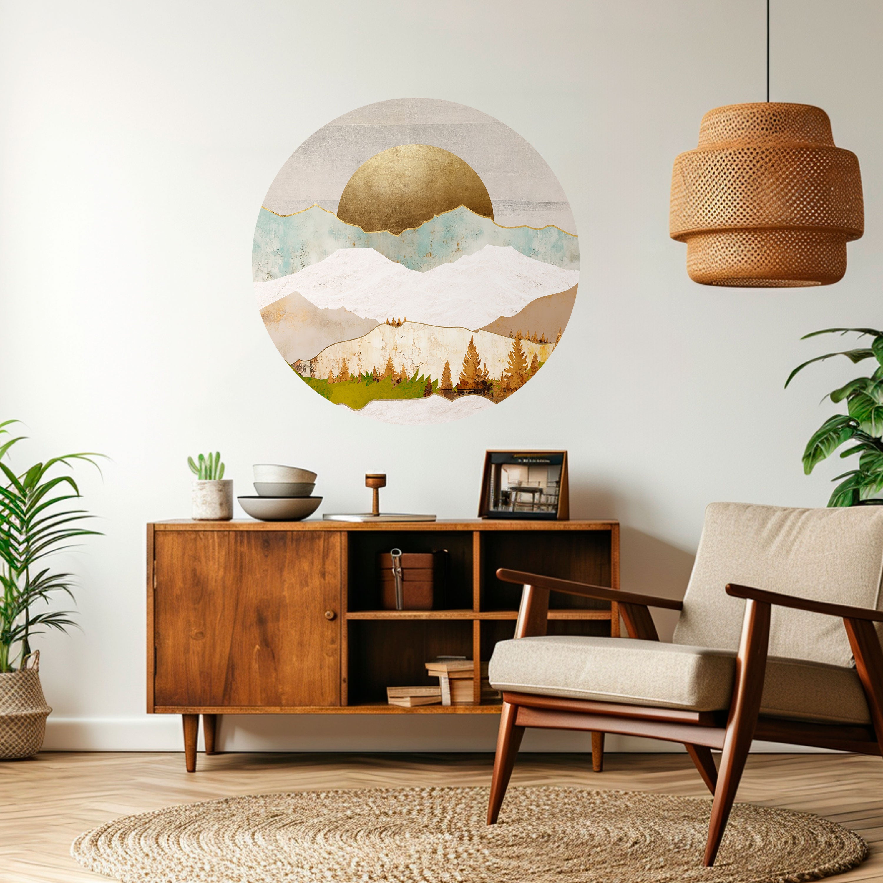 GOLDEN WINTER Naklejka okrągła