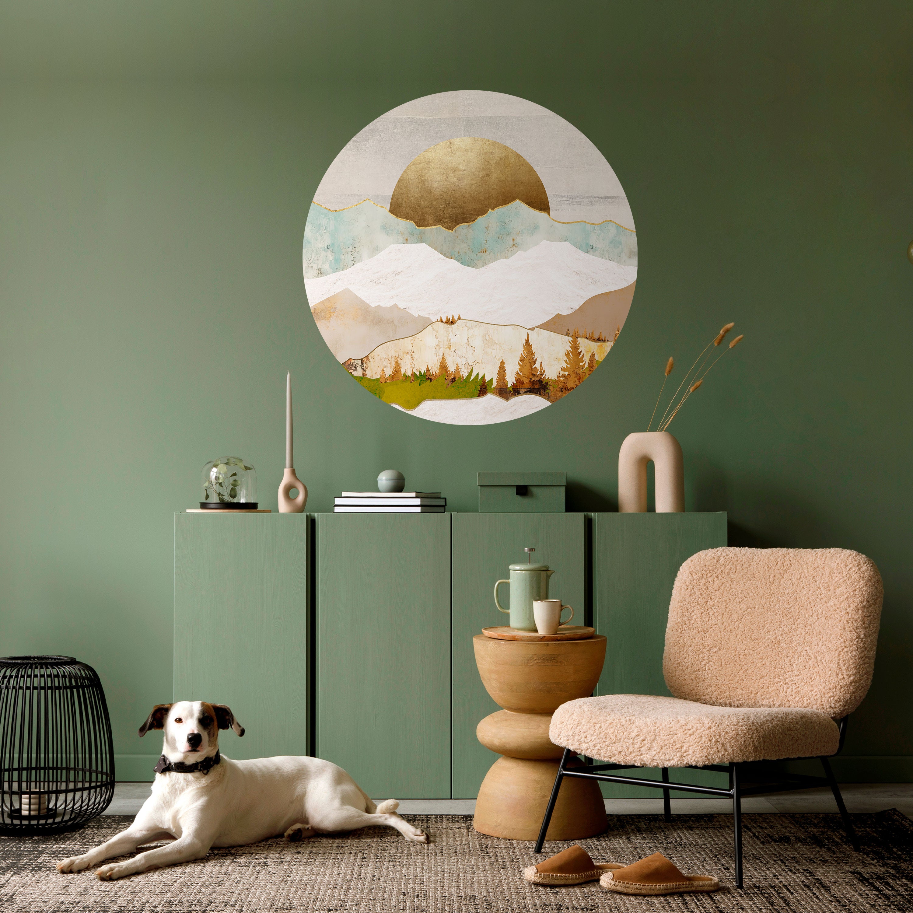 GOLDEN WINTER Naklejka okrągła