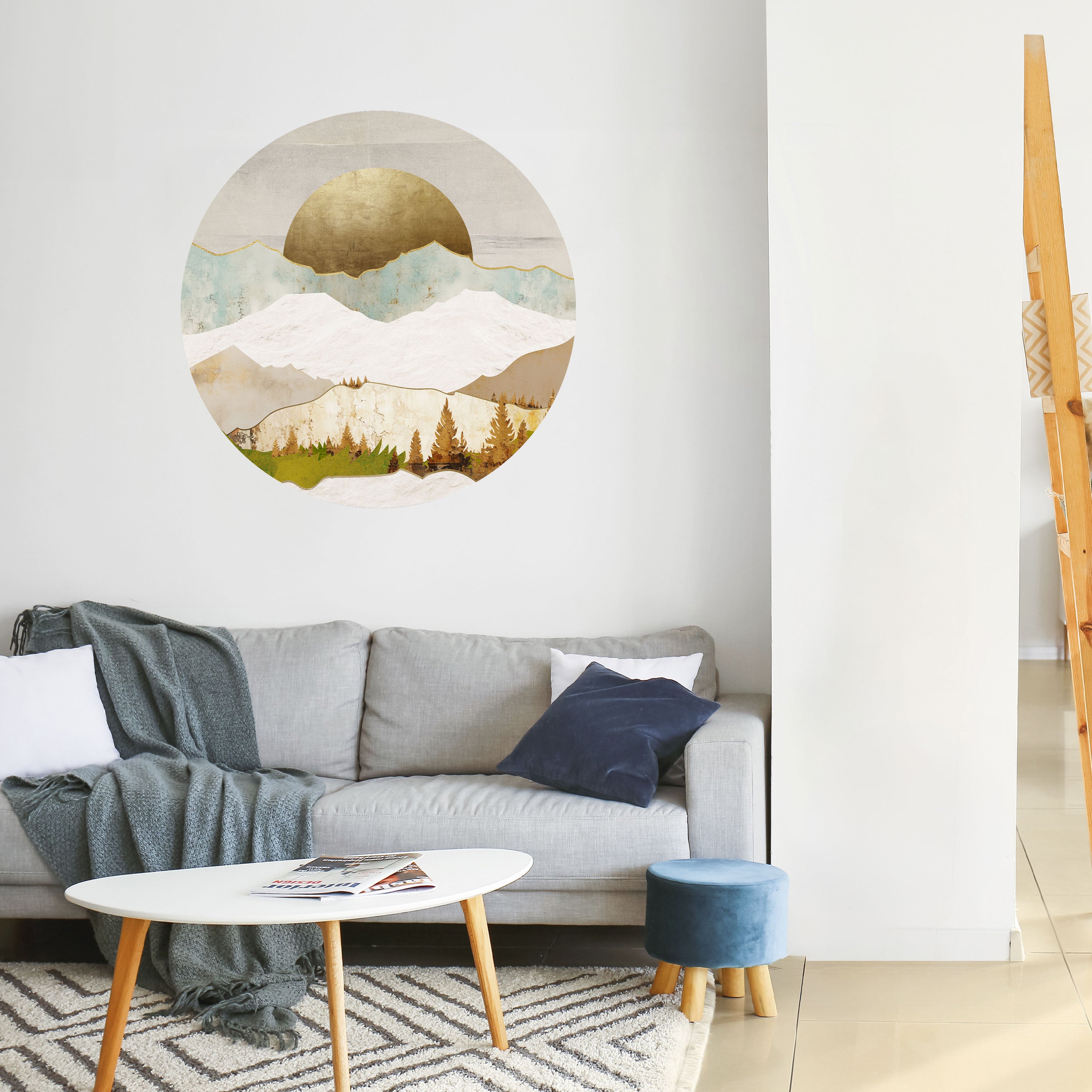 GOLDEN WINTER Naklejka okrągła