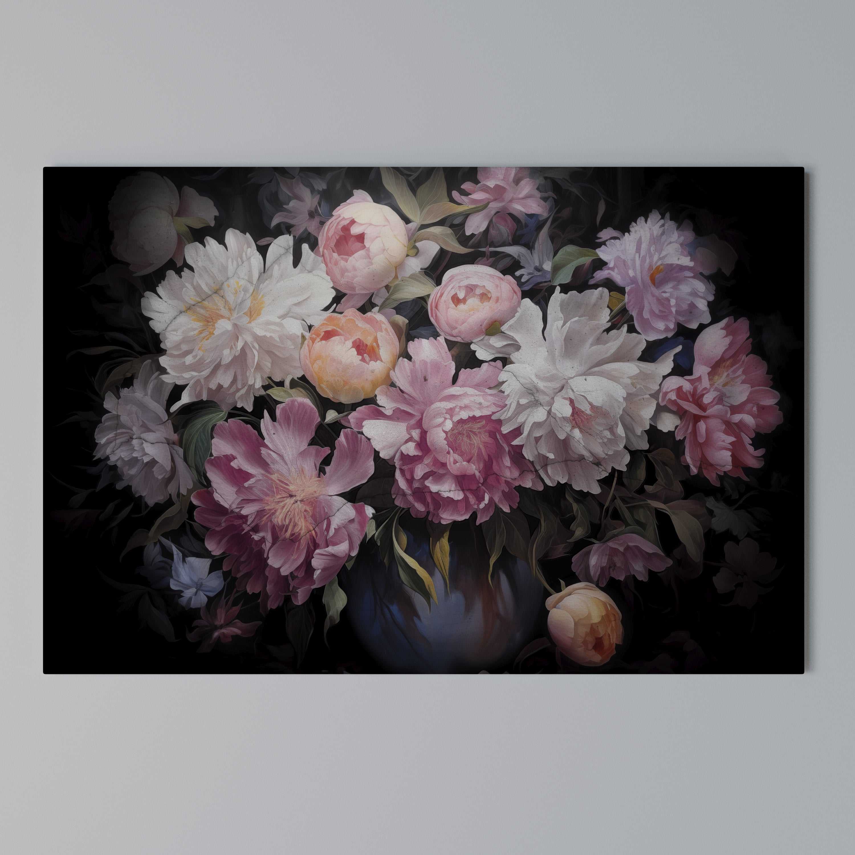 CRASHED PEONIES Poziomy obraz na płótnie