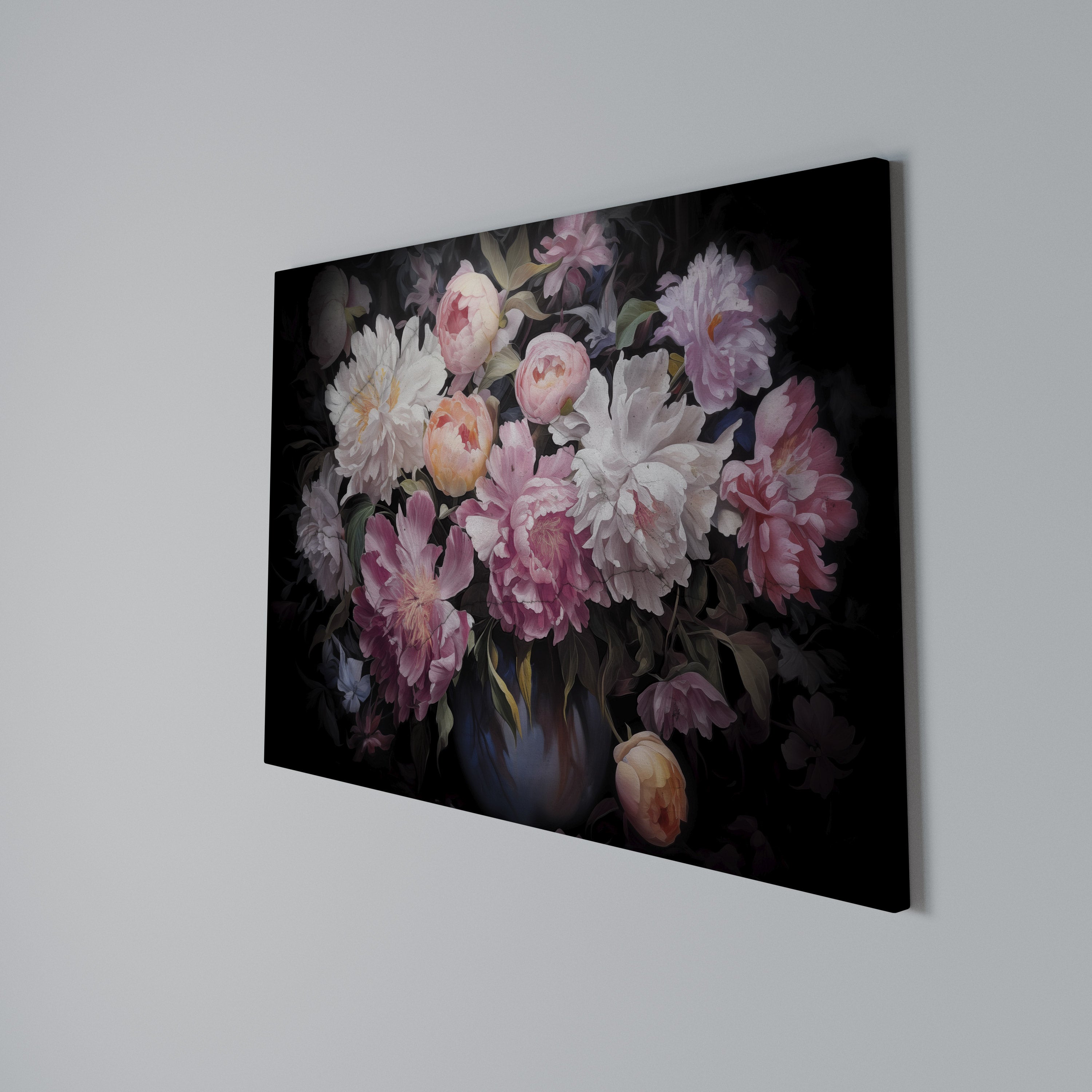 CRASHED PEONIES Poziomy obraz na płótnie