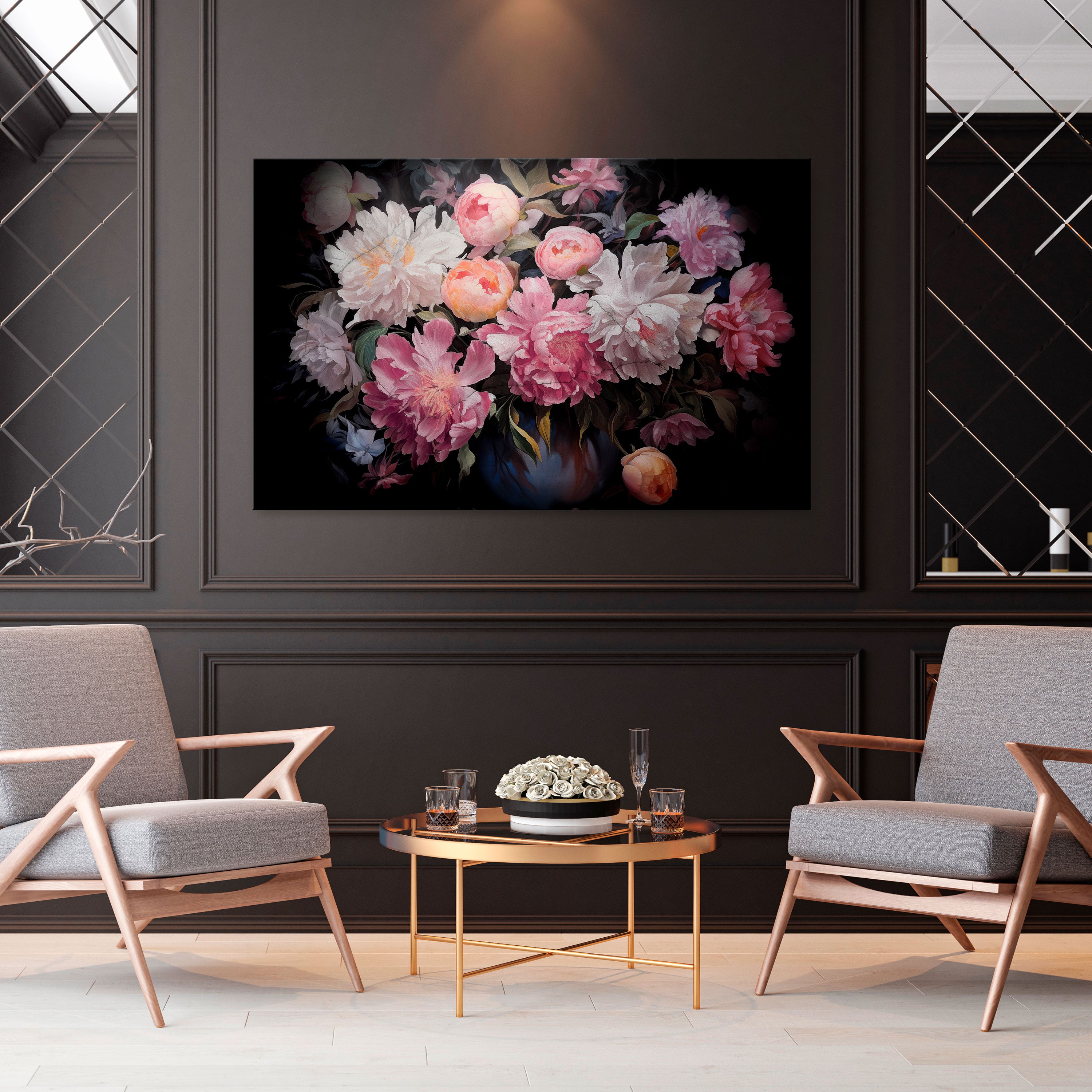 CRASHED PEONIES - Obraz na płótnie (poziomy)