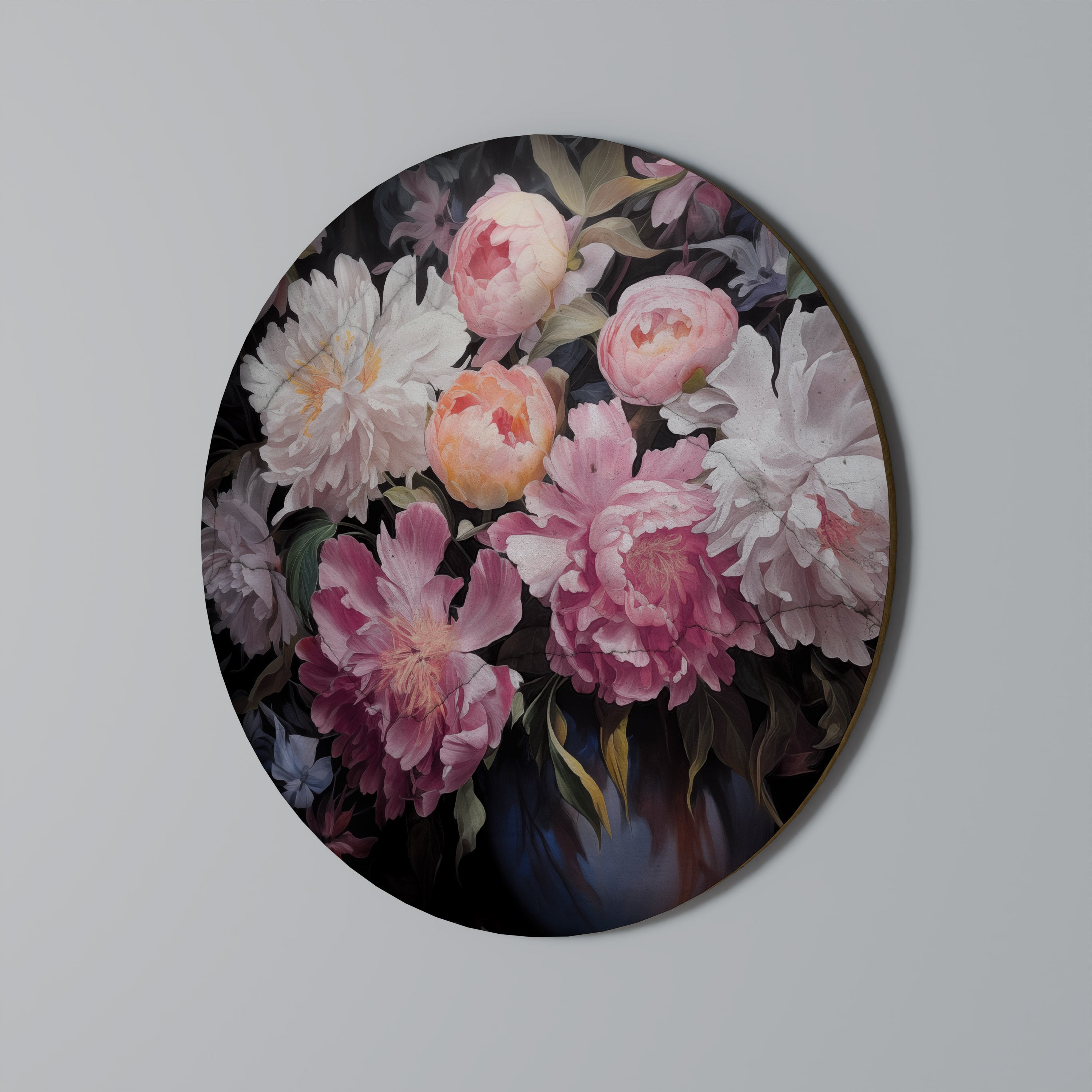 CRASHED PEONIES Obraz okrągły