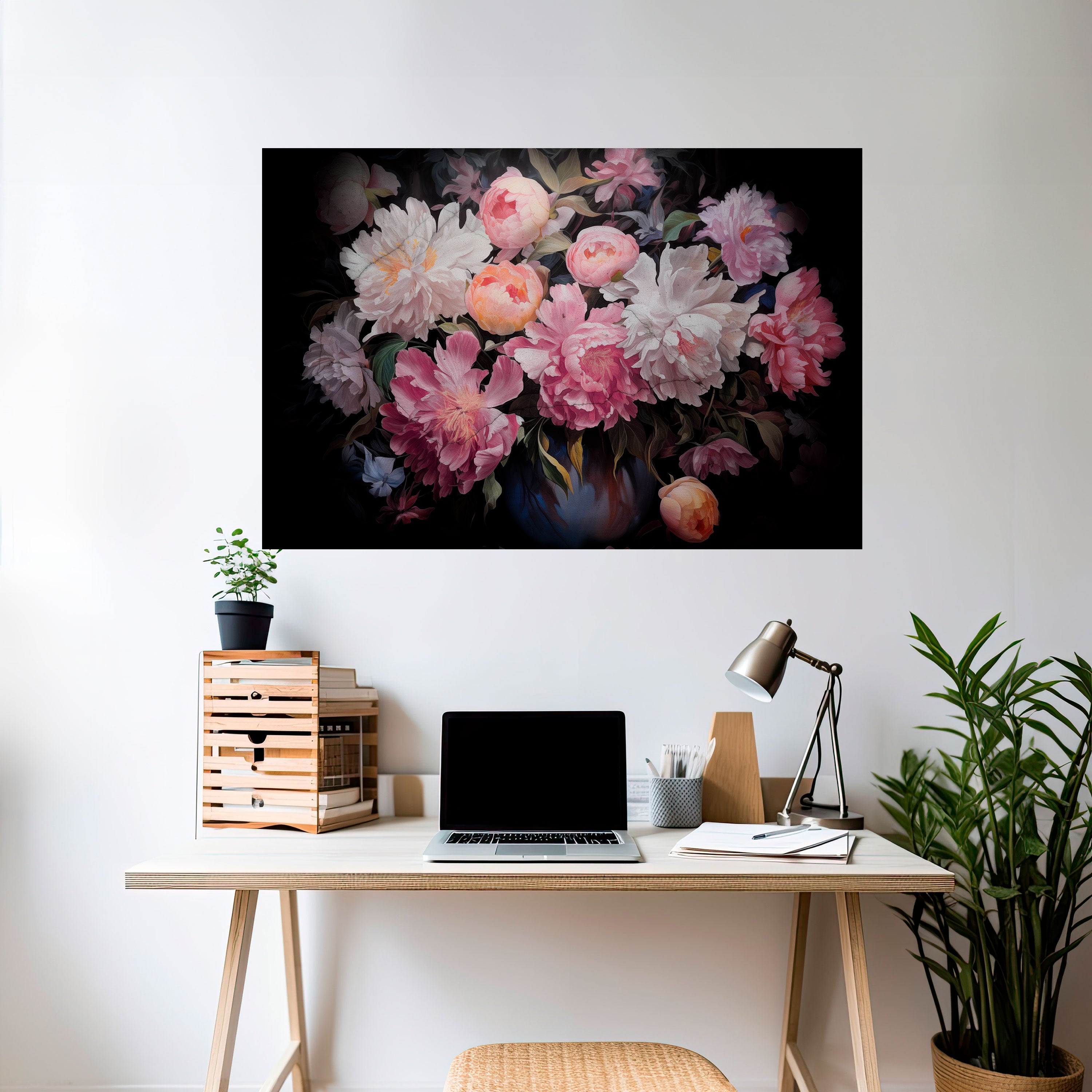 CRASHED PEONIES Naklejka/Plakat poziomy