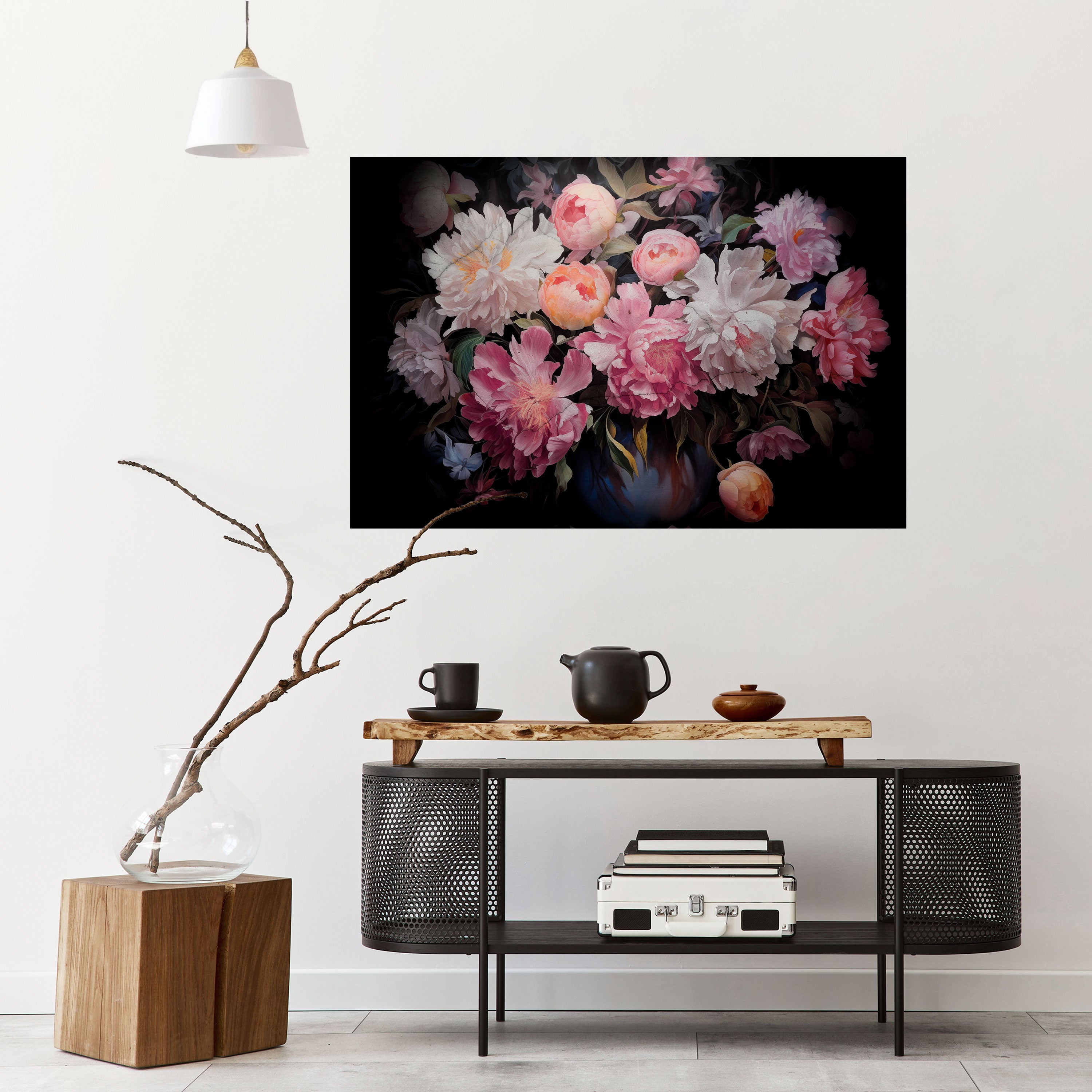 CRASHED PEONIES Naklejka/Plakat poziomy