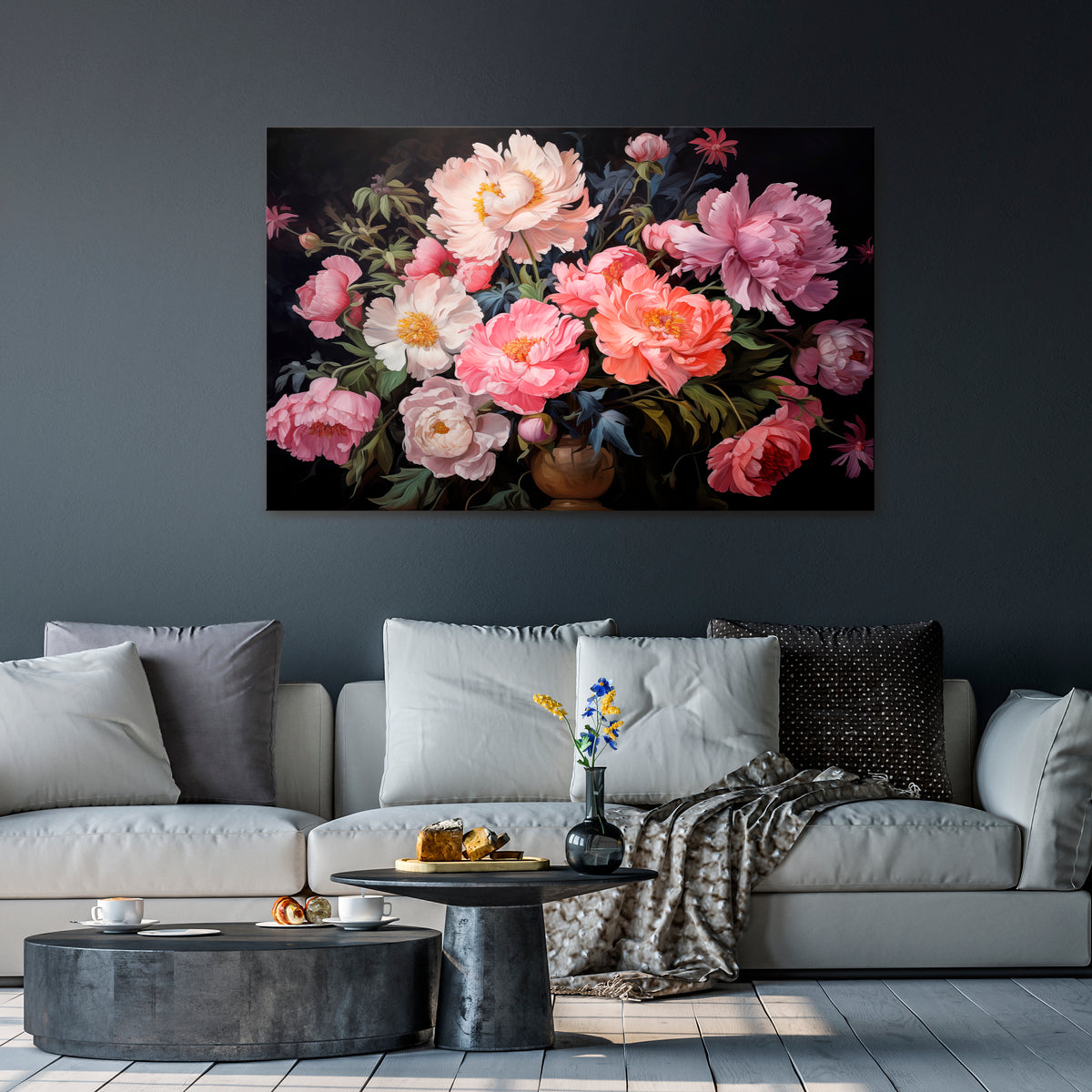 PEONIES BLOSSOM Poziomy obraz na płótnie