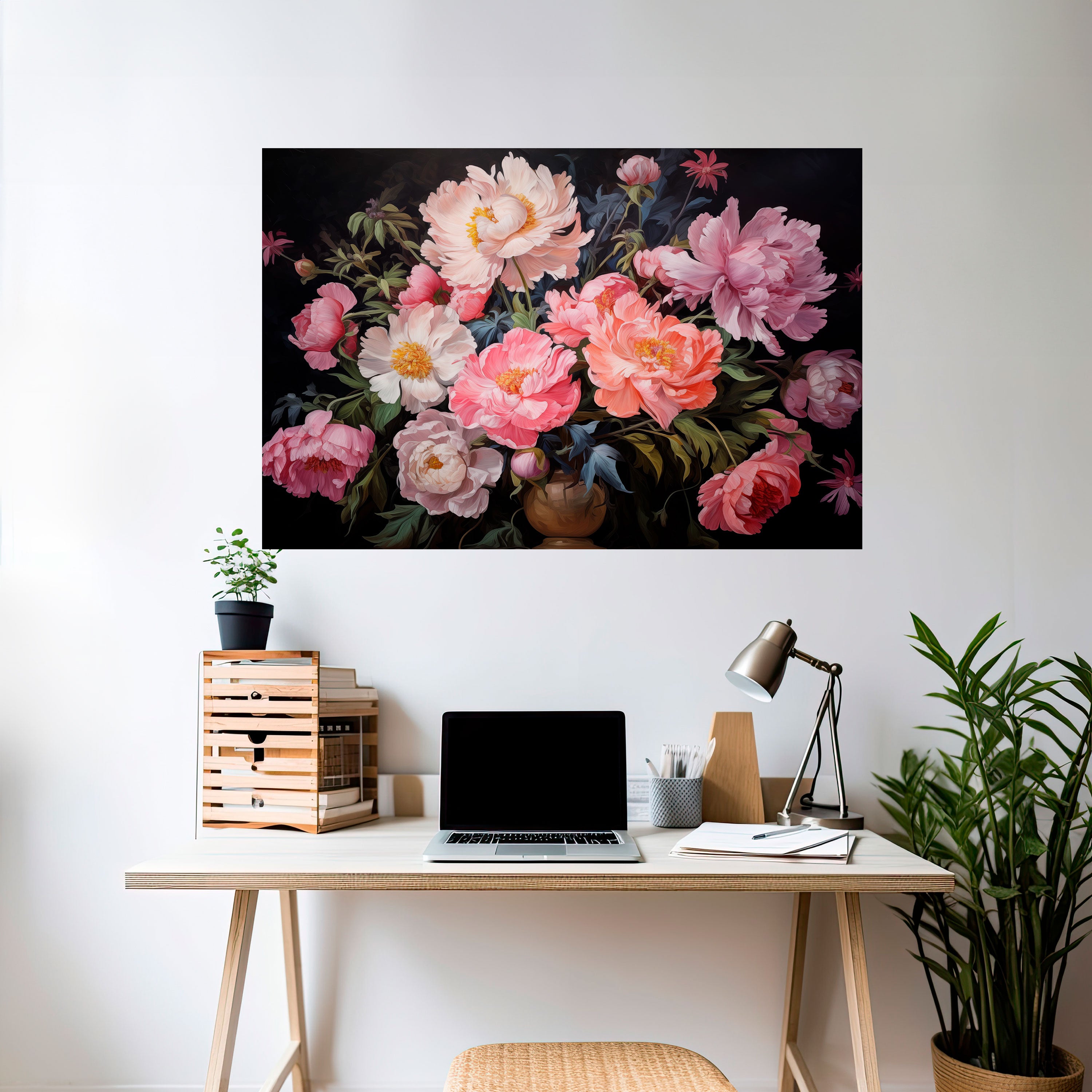 PEONIES BLOSSOM Naklejka/Plakat poziomy
