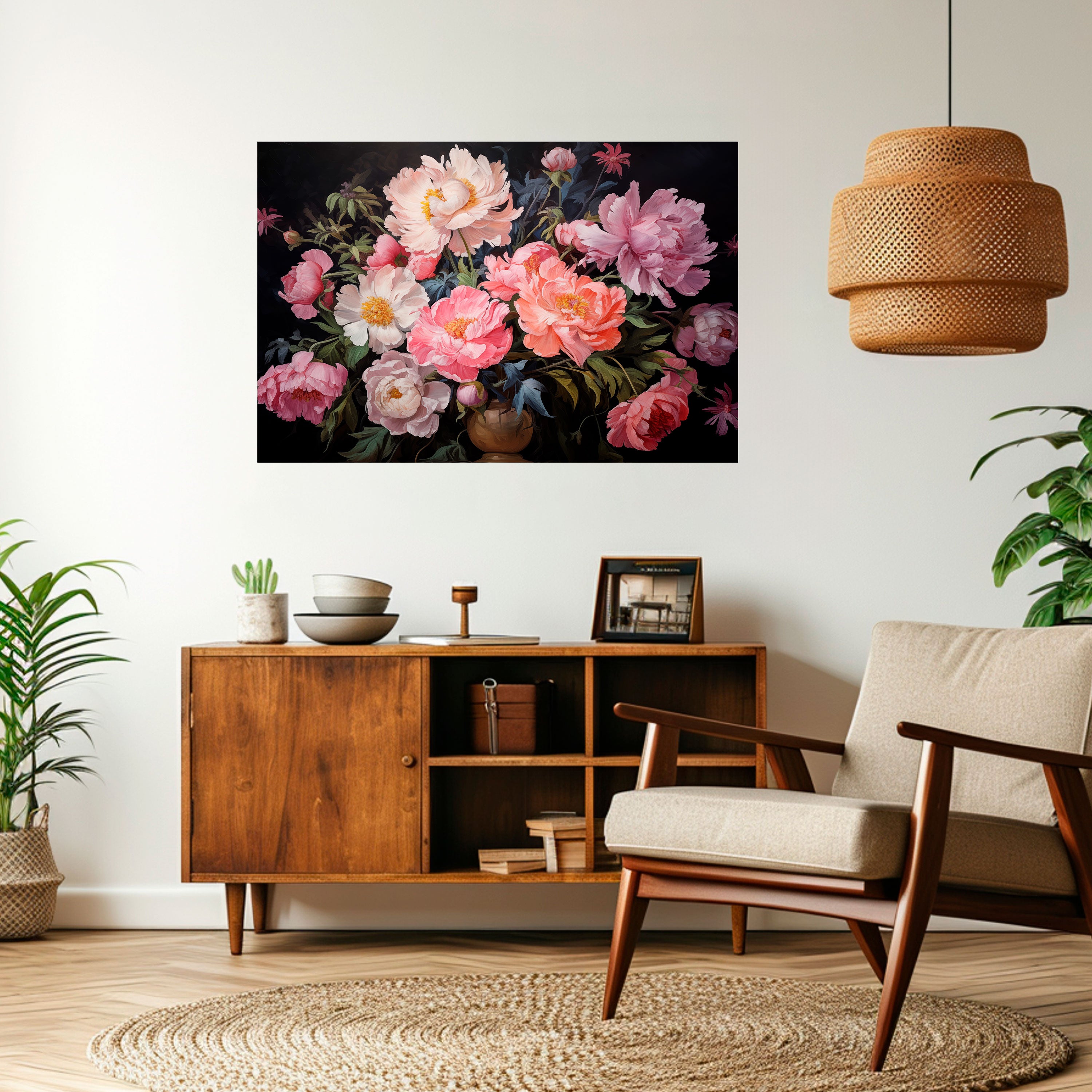PEONIES BLOSSOM Naklejka/Plakat poziomy