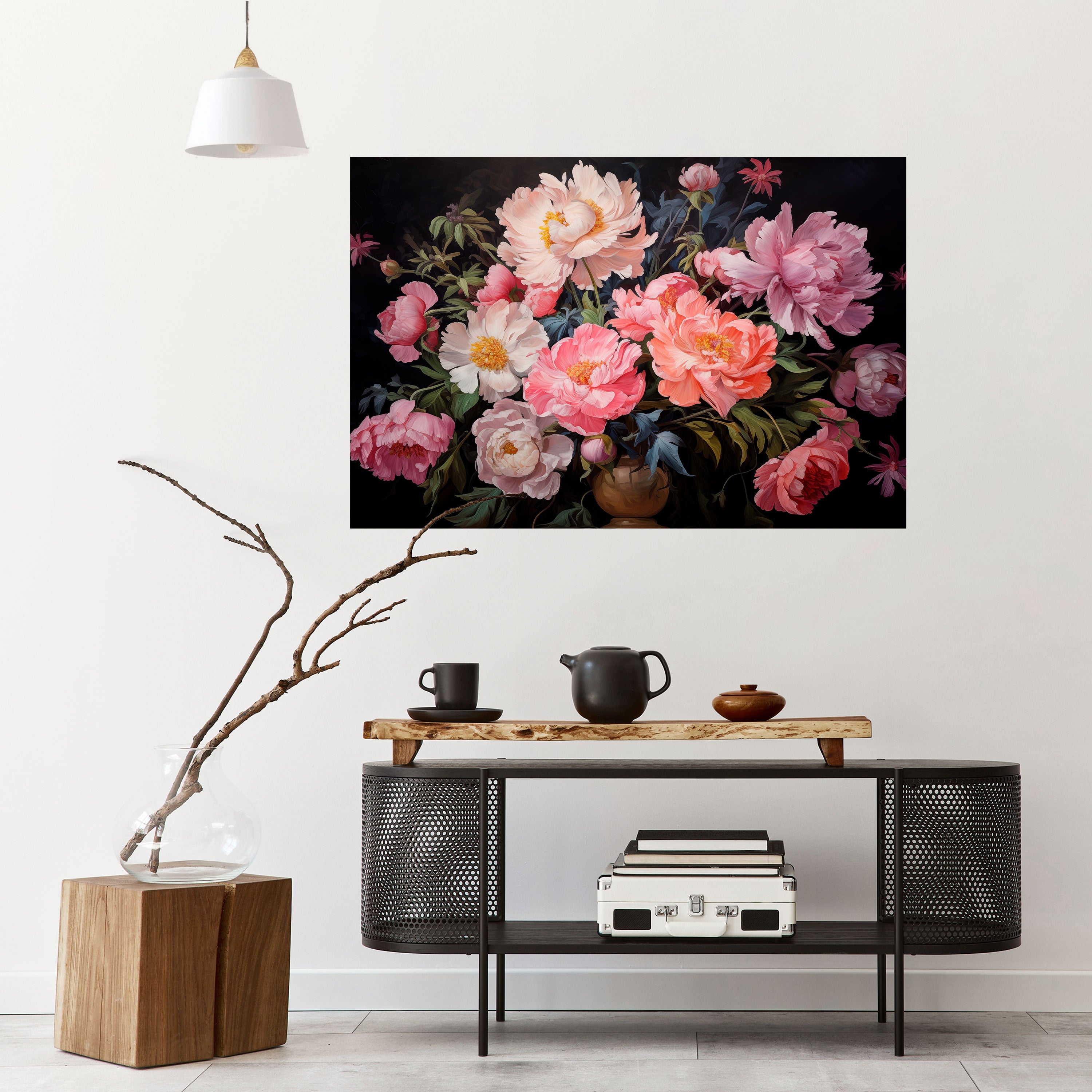 PEONIES BLOSSOM Naklejka/Plakat poziomy