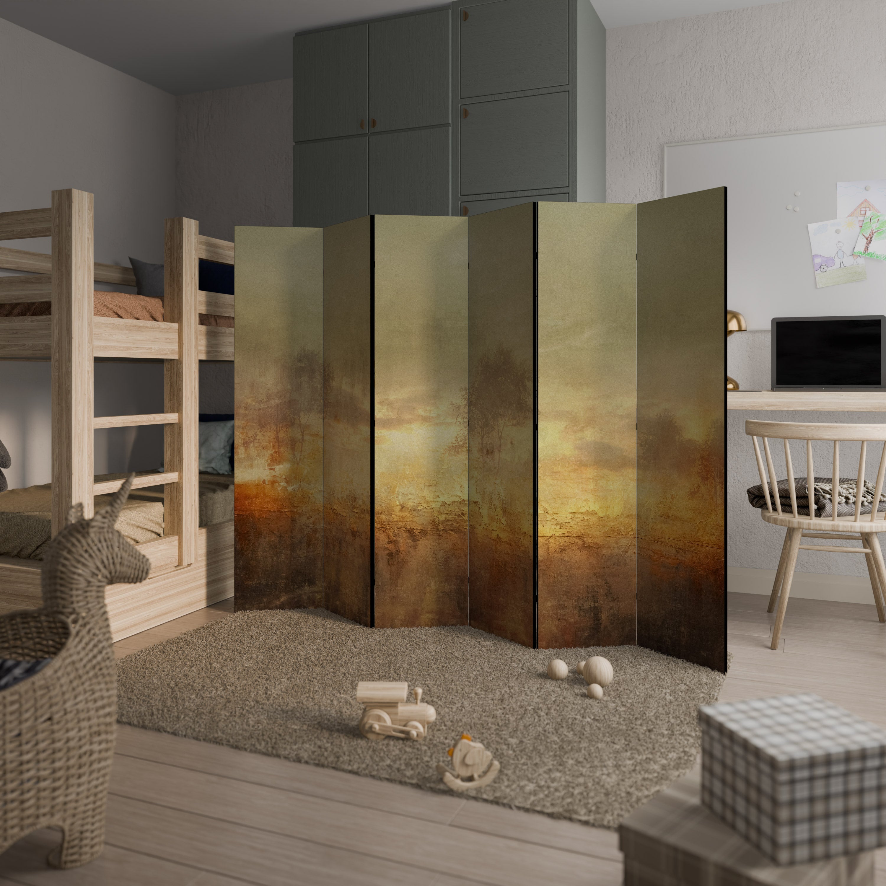 AMBER DREAMSCAPE Dekoracyjny parawan 6-skrzydłowy
