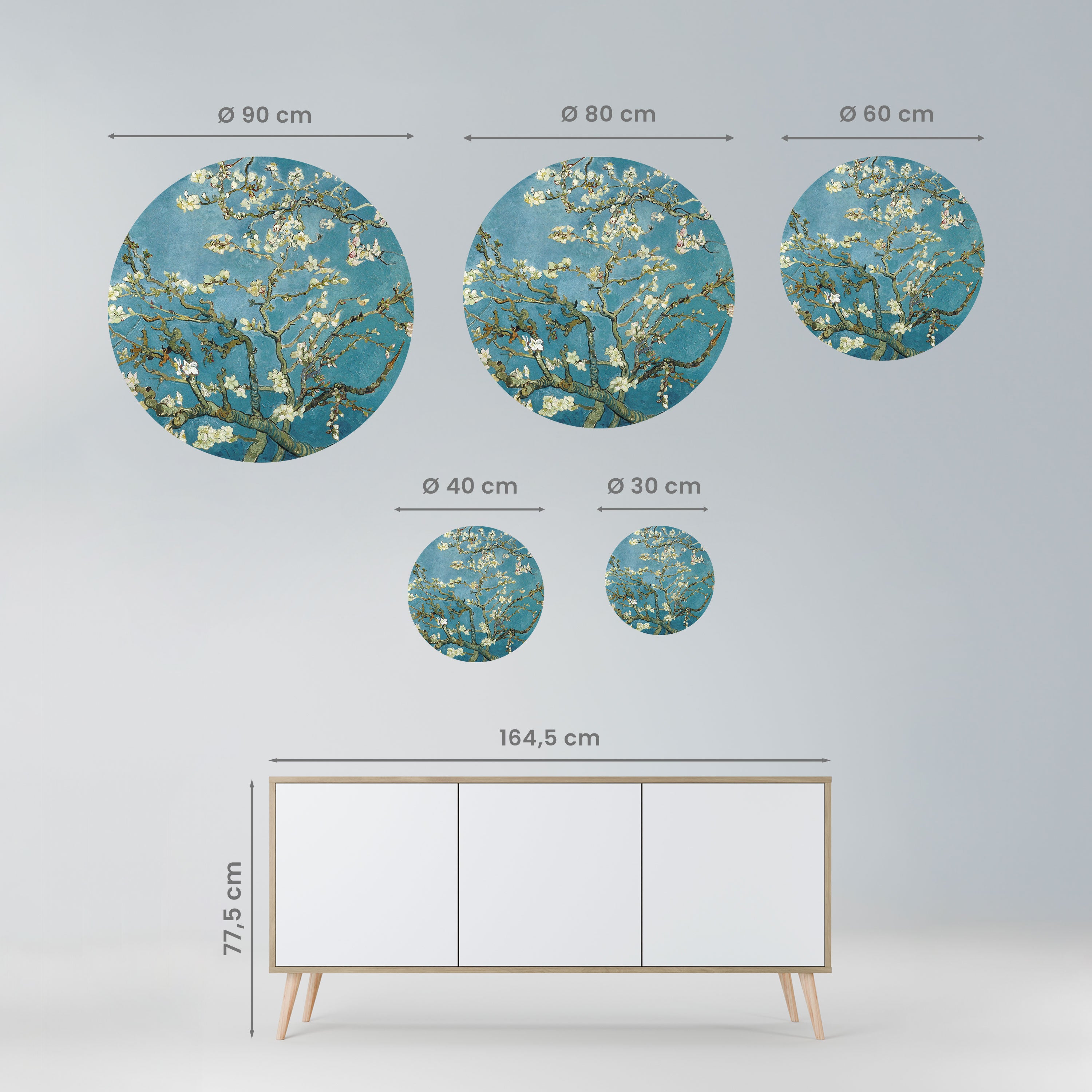 ALMOND BLOSSOM Naklejka okrągła