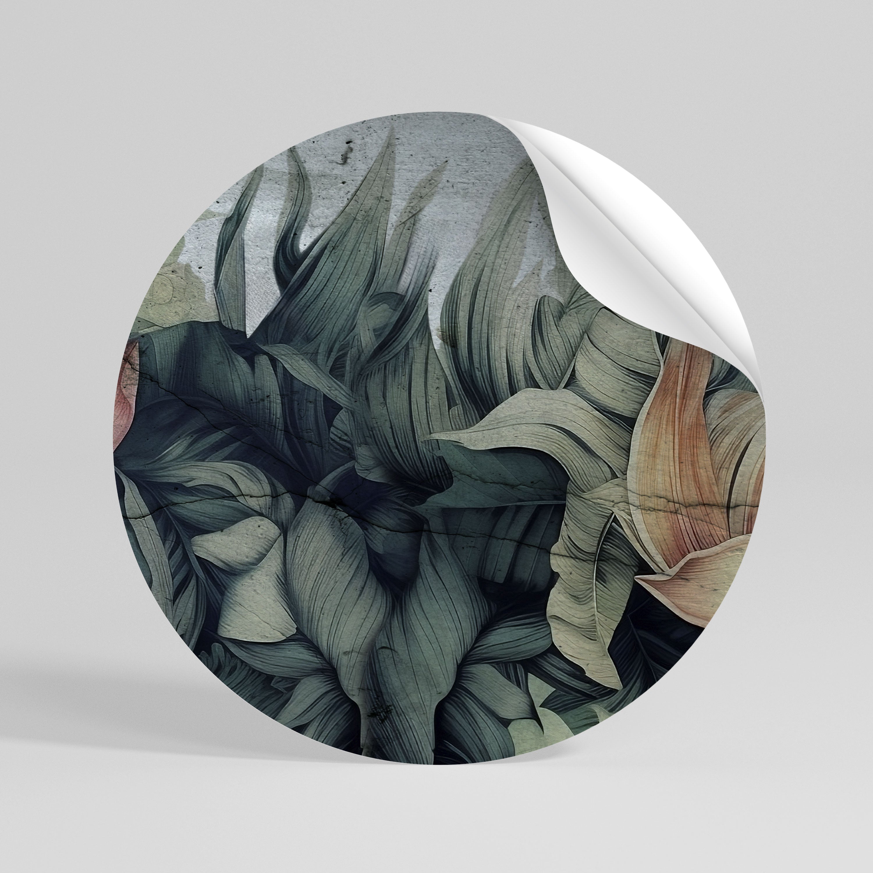 CRASHED LEAVES Naklejka okrągła