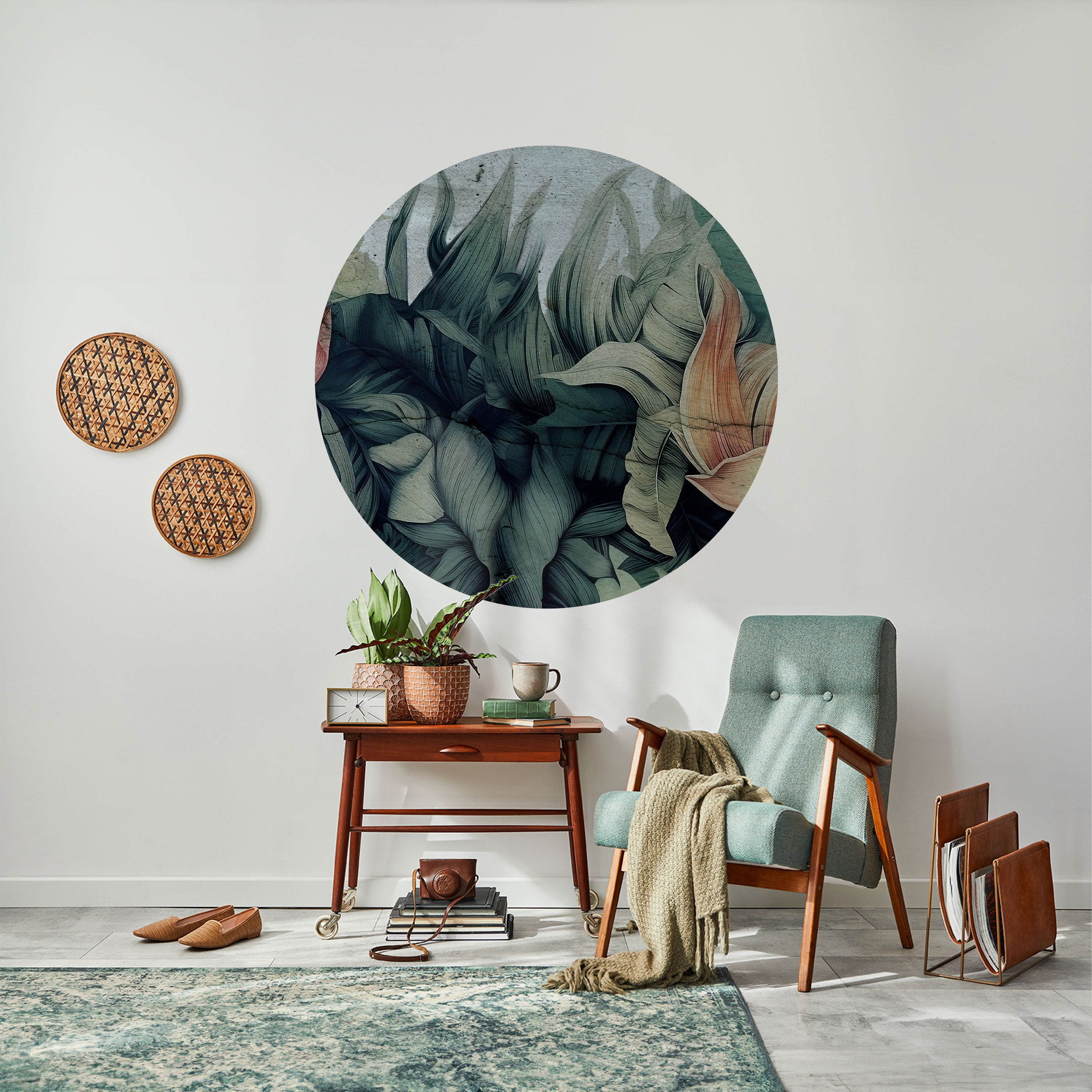 CRASHED LEAVES Naklejka okrągła