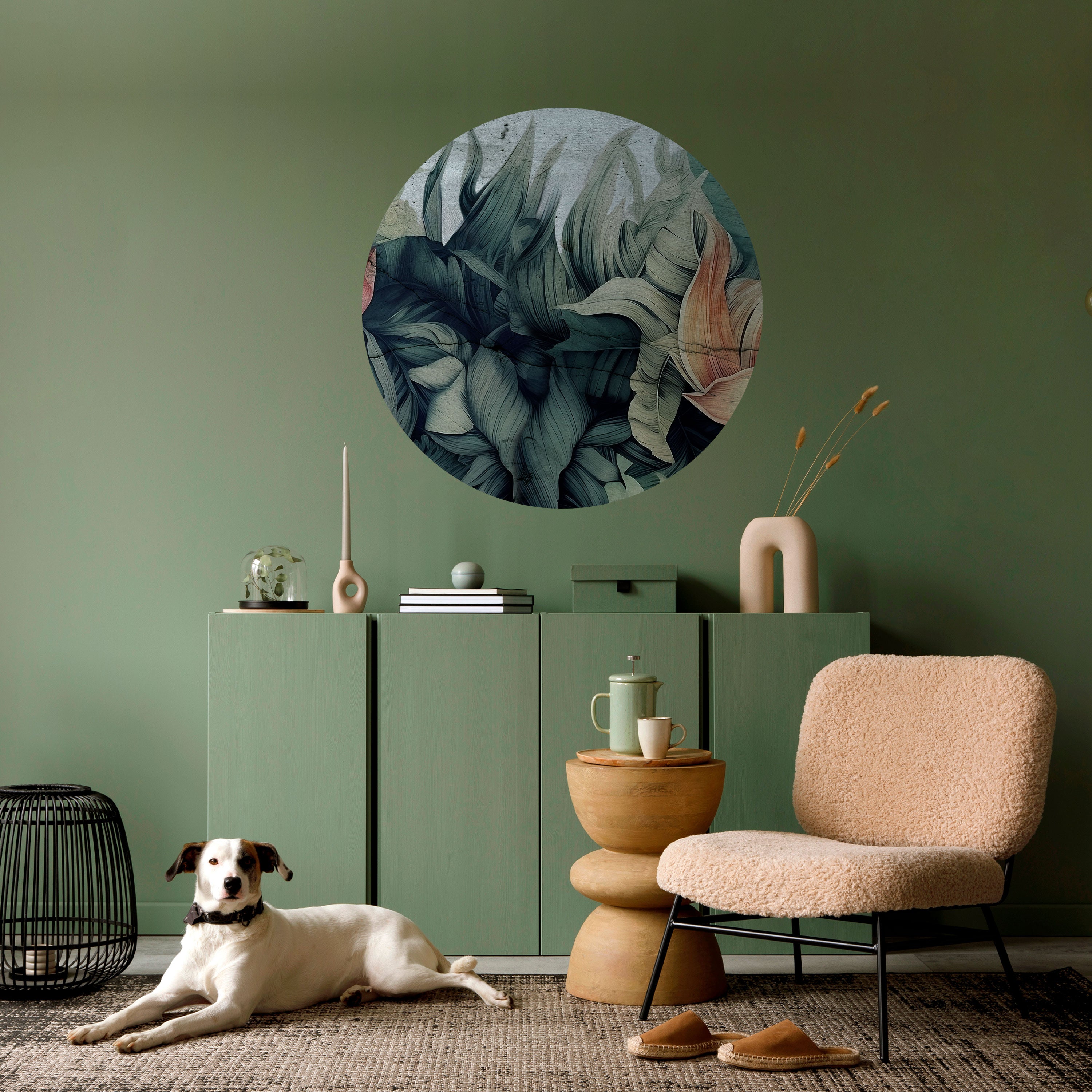 CRASHED LEAVES Naklejka okrągła