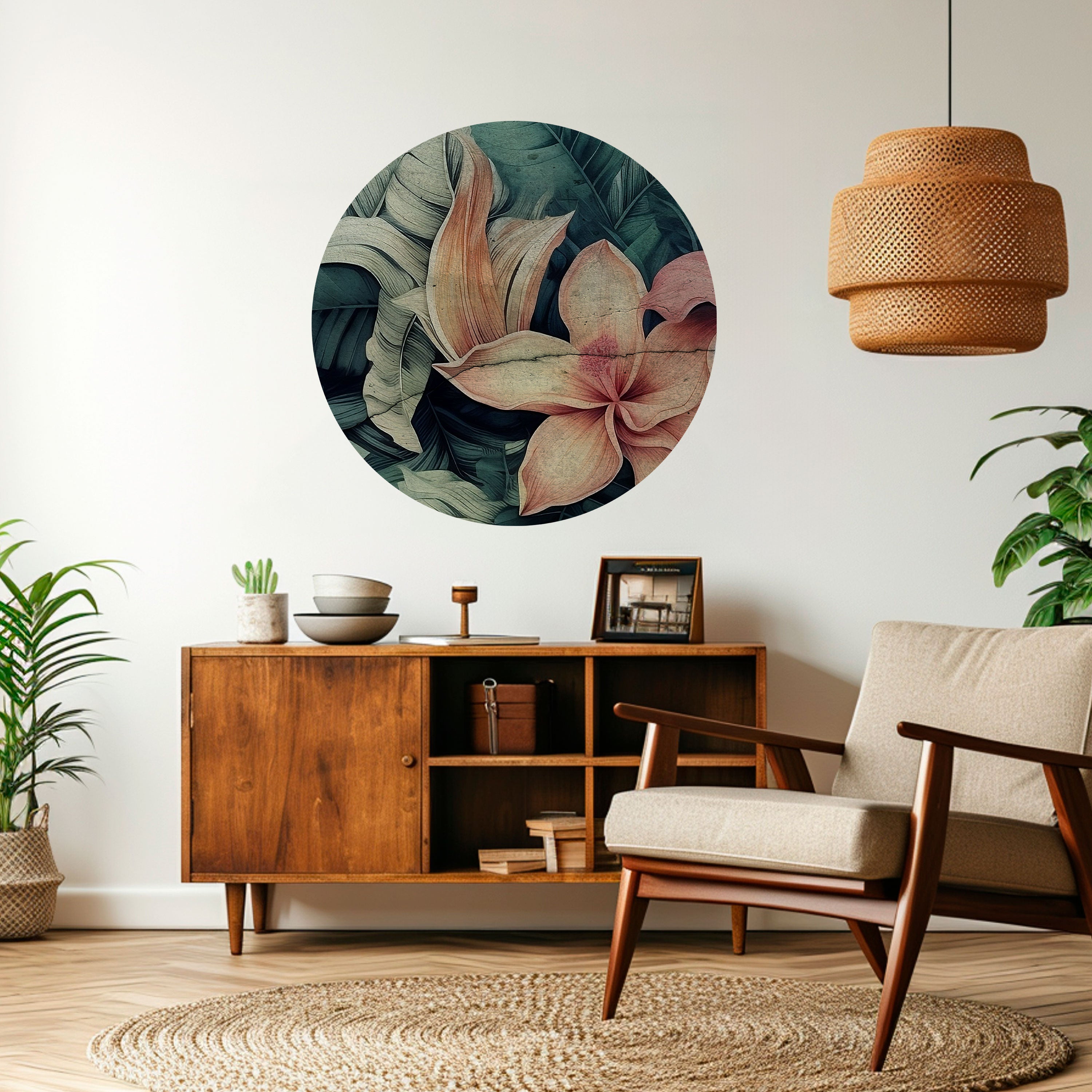 CRASHED LILY Naklejka okrągła