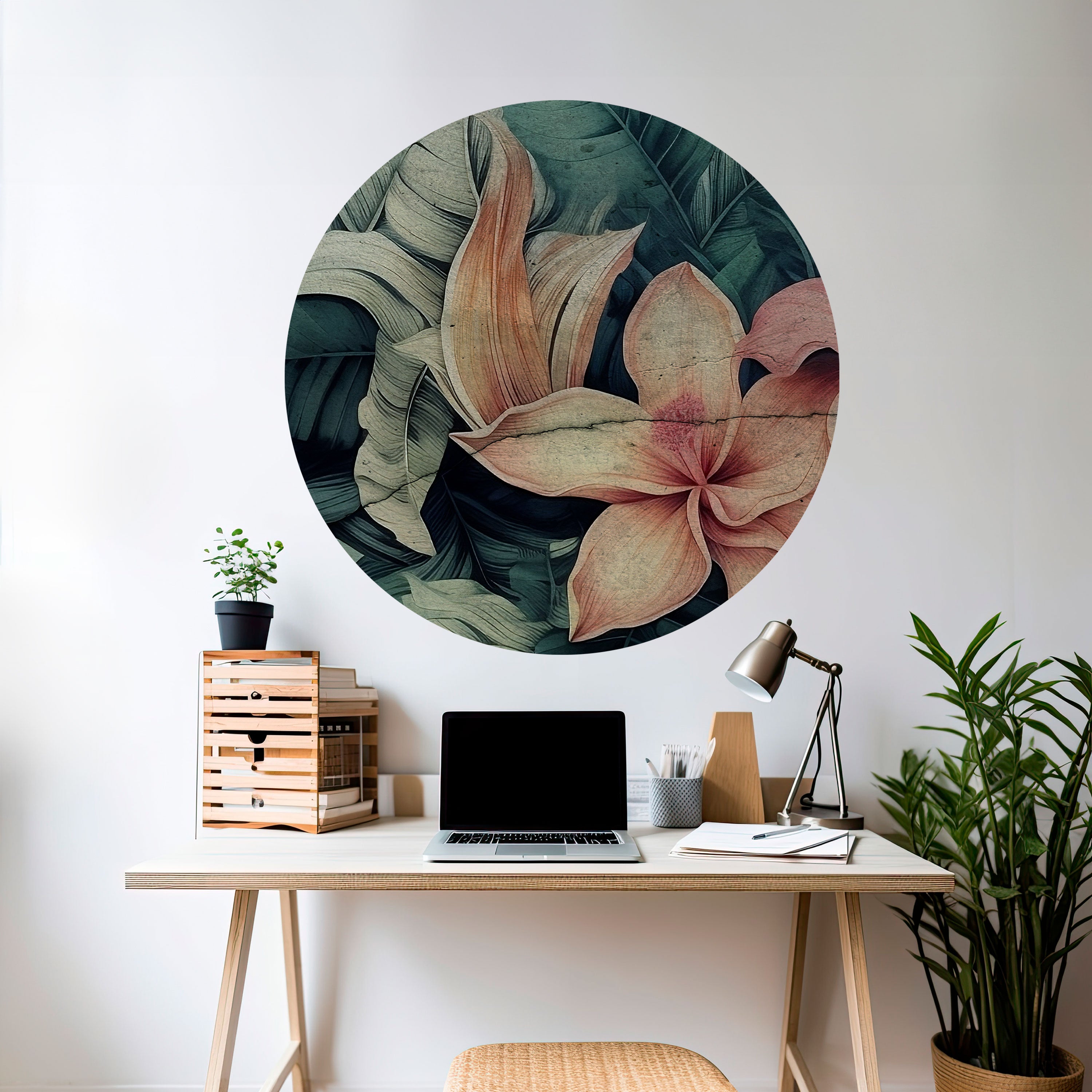 CRASHED LILY Naklejka okrągła