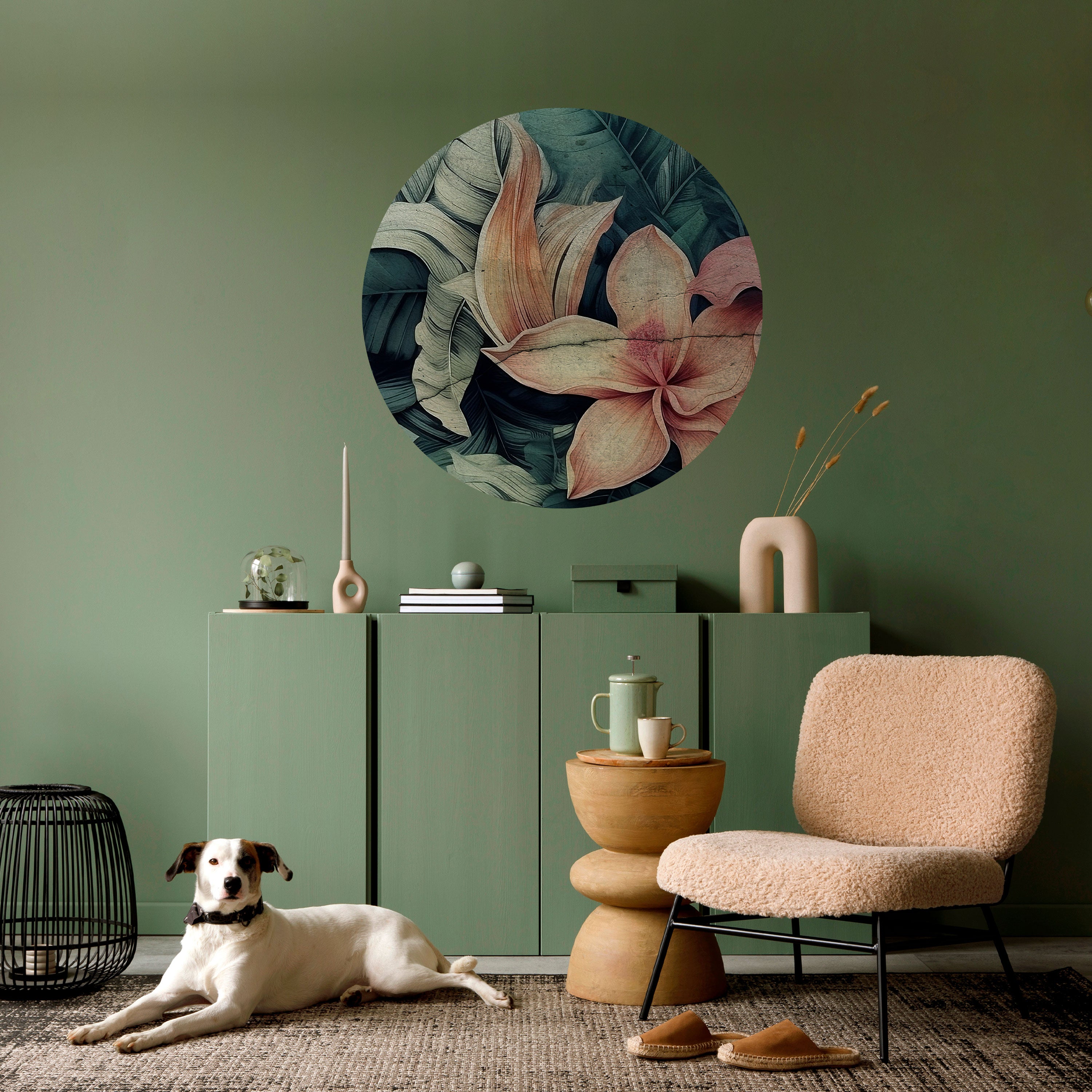 CRASHED LILY Naklejka okrągła