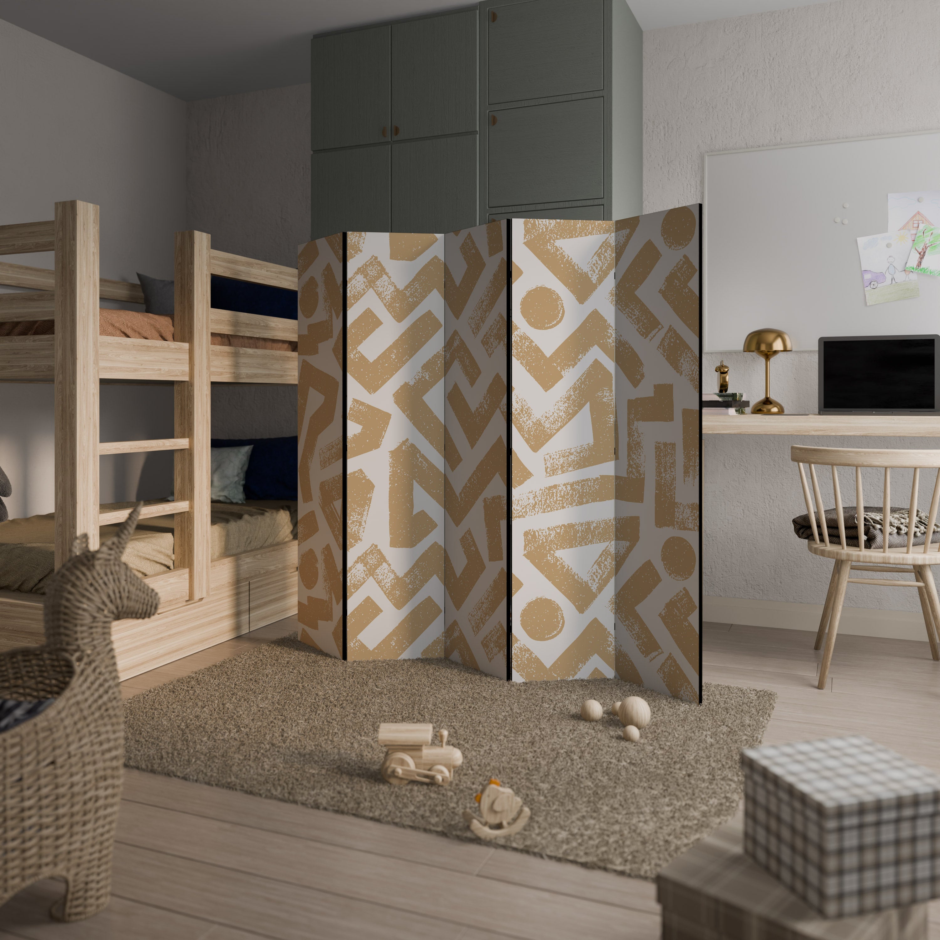 CLUSTER CRAFTS Dekoracyjny parawan 5-skrzydłowy