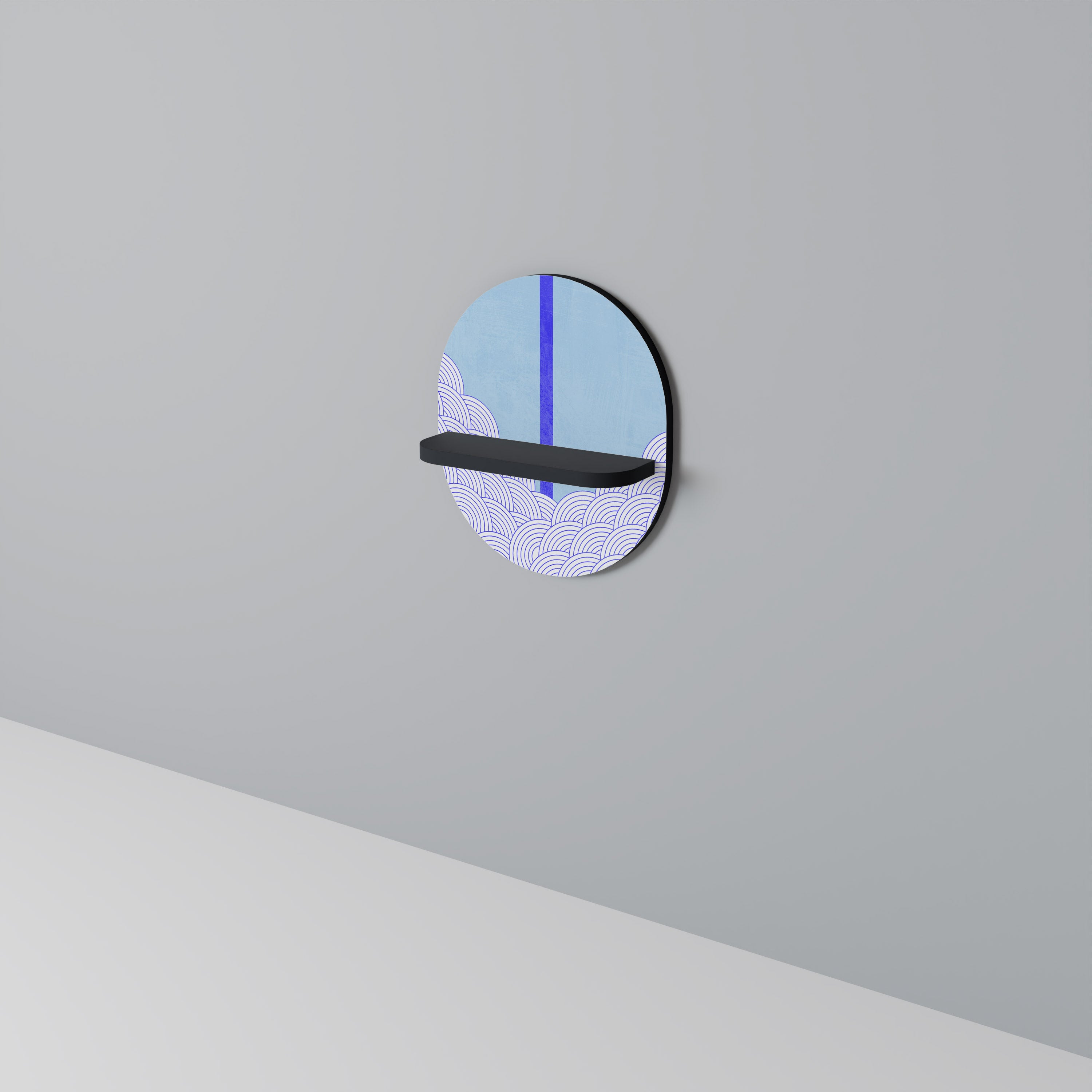 TIDAL STRIPE Półka owalna Czarna