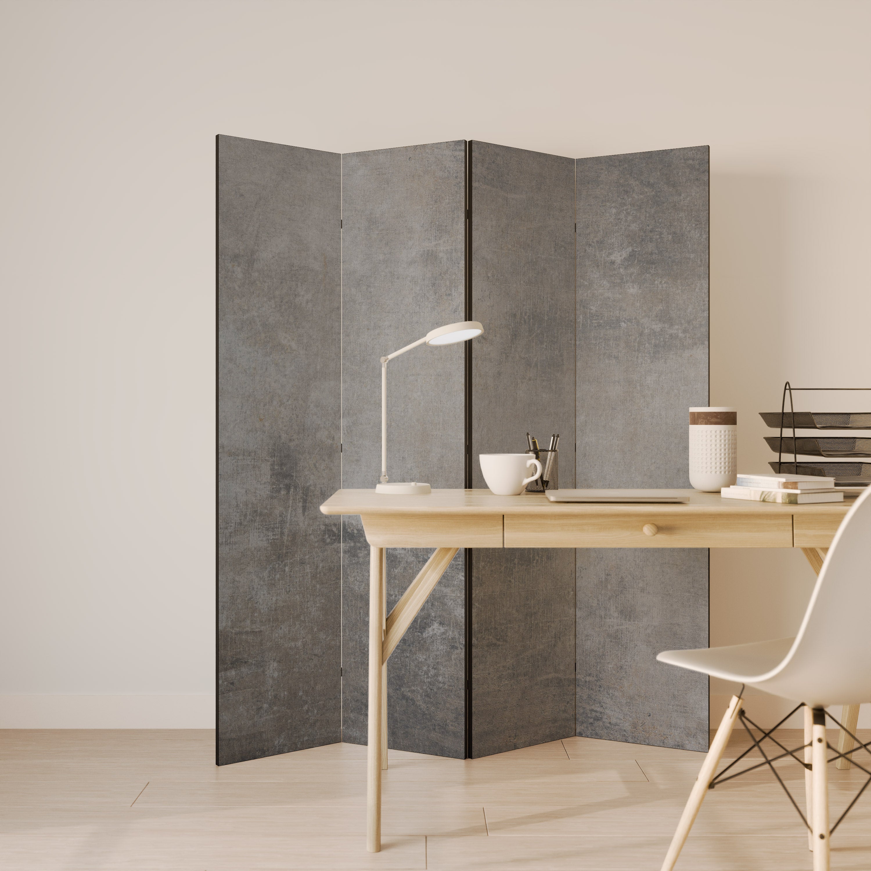 CONCRETE WALL Dekoracyjny parawan 4-skrzydłowy