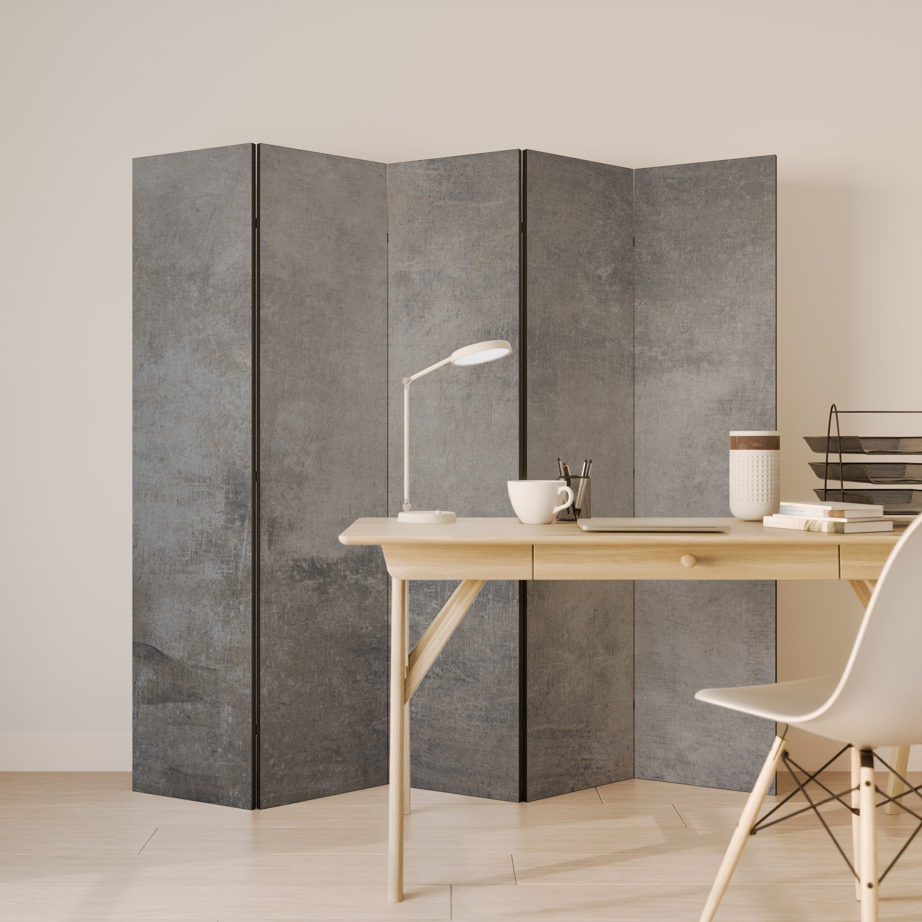 CONCRETE WALL Dekoracyjny parawan 5-skrzydłowy
