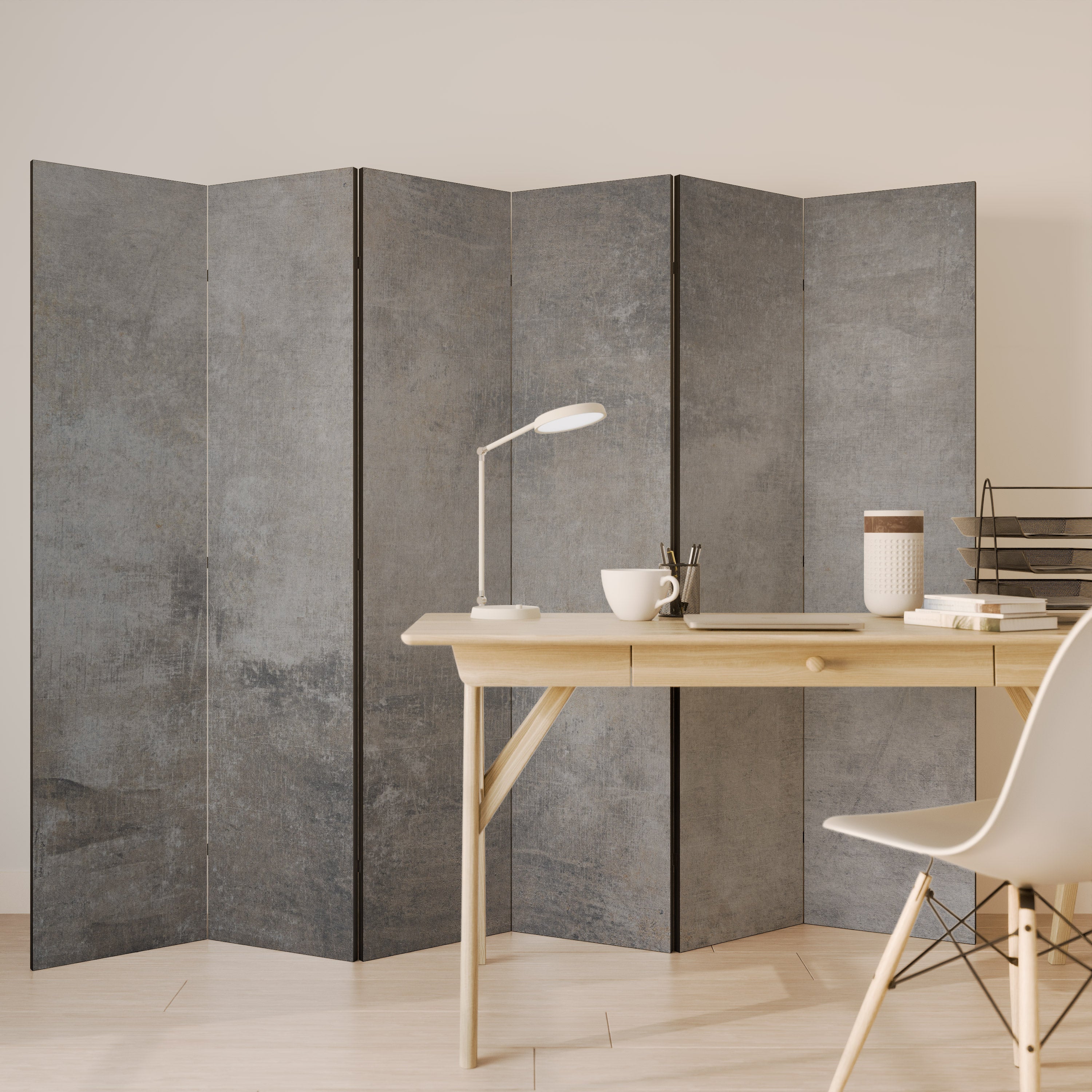 CONCRETE WALL Dekoracyjny parawan 6-skrzydłowy