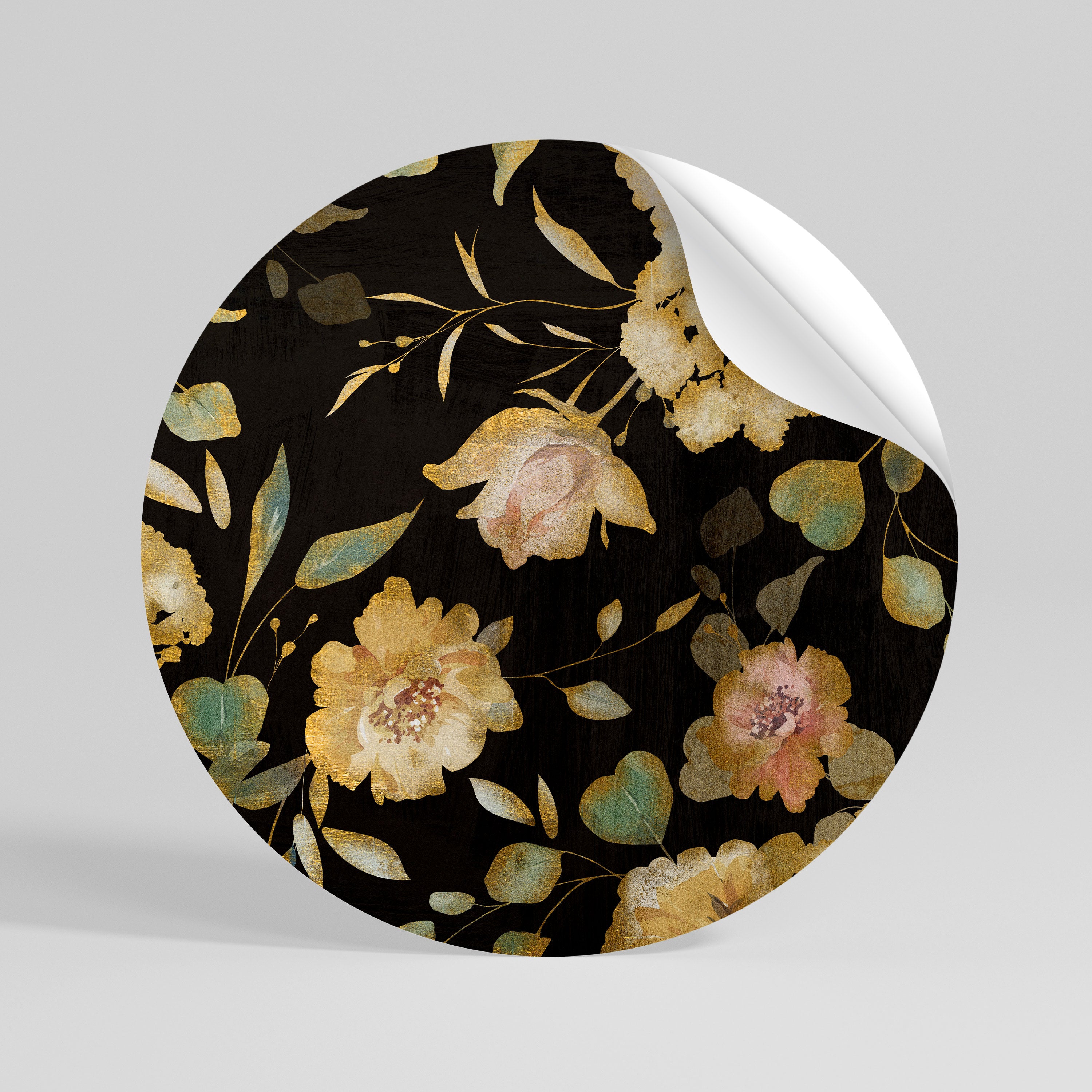 MODEST FLORAL Naklejka - okrągła