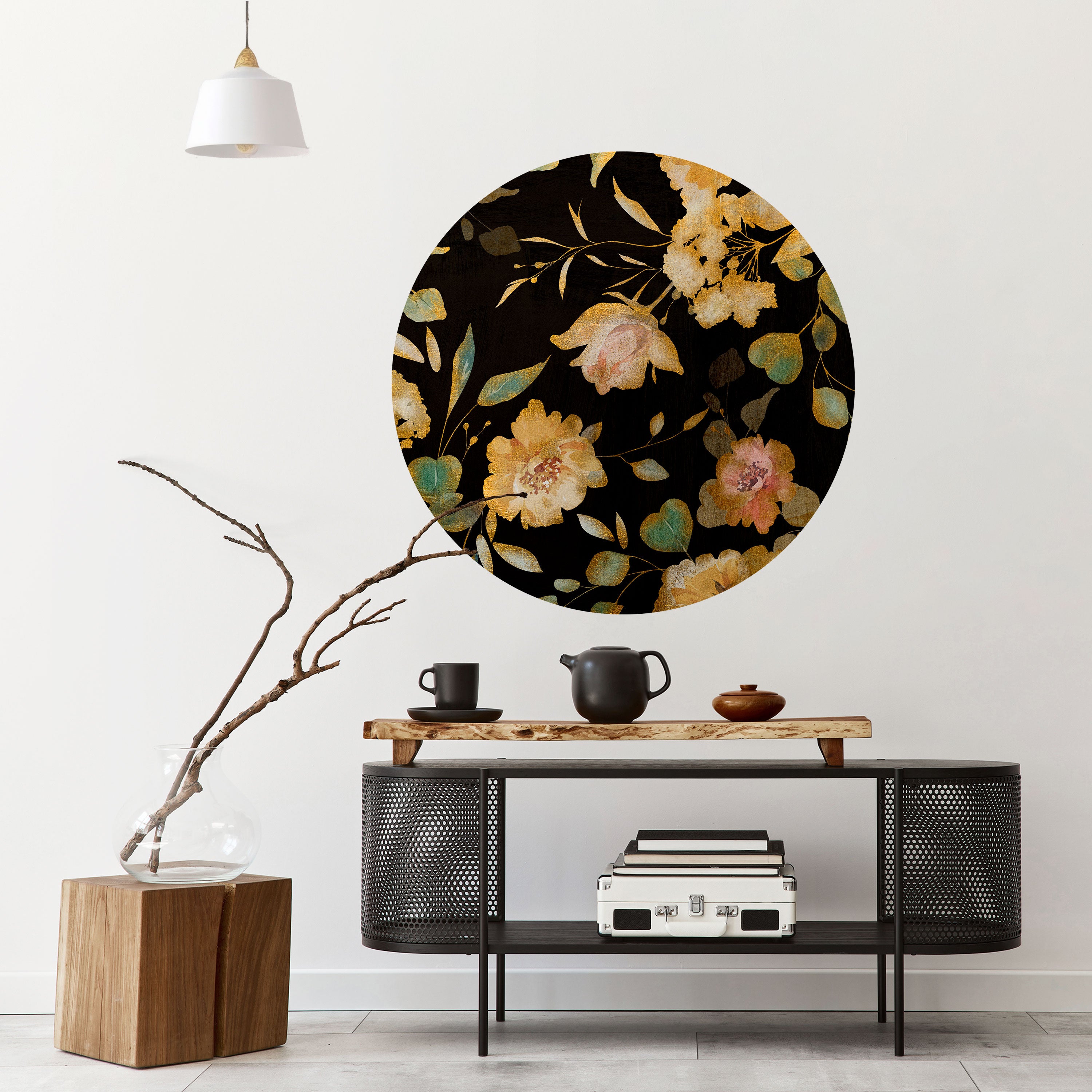 MODEST FLORAL Naklejka okrągła