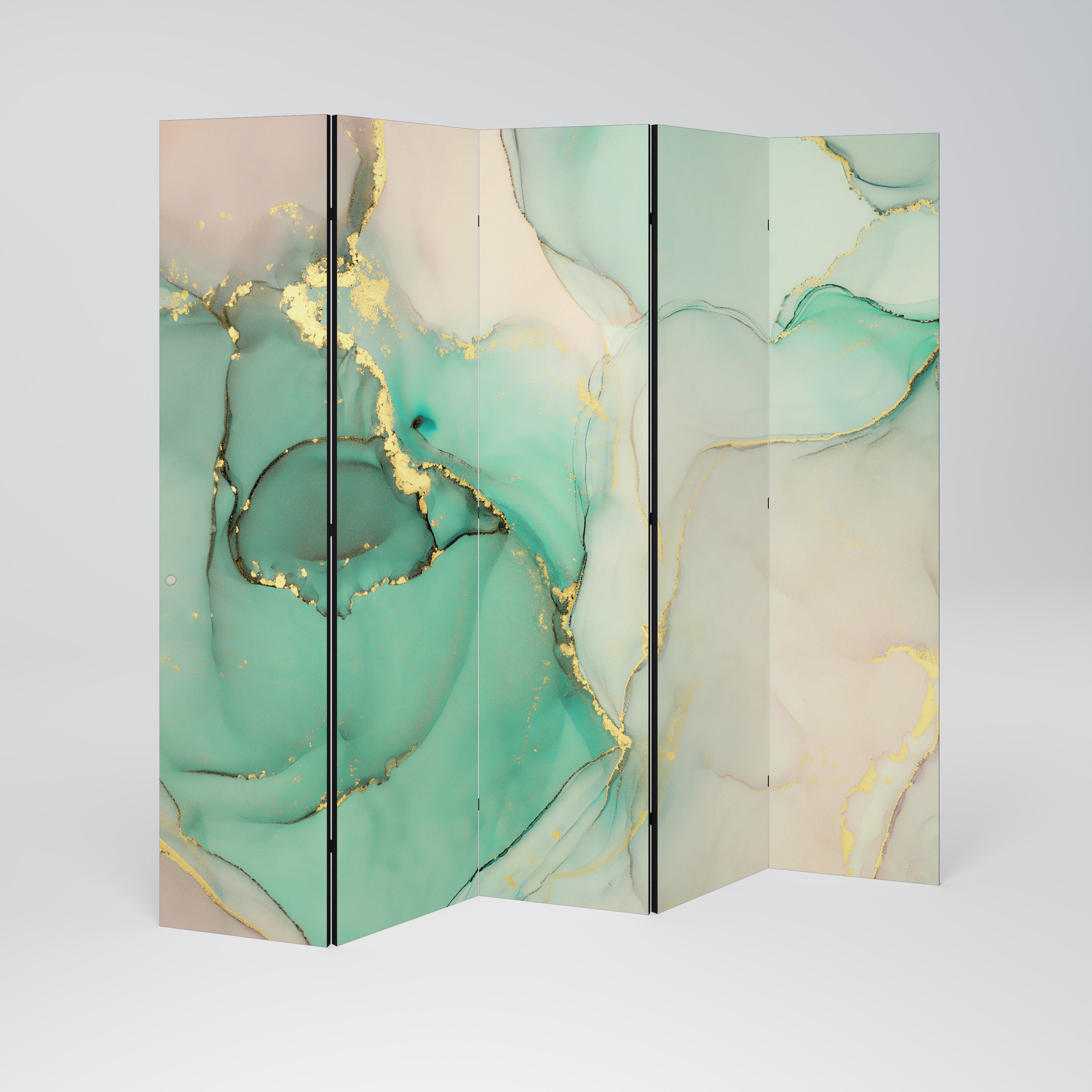 MARBLEIZED MYSTIQUE Dekoracyjny parawan 5-skrzydłowy