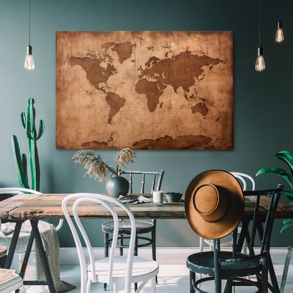 AGED WORLD MAP Poziomy obraz na płótnie