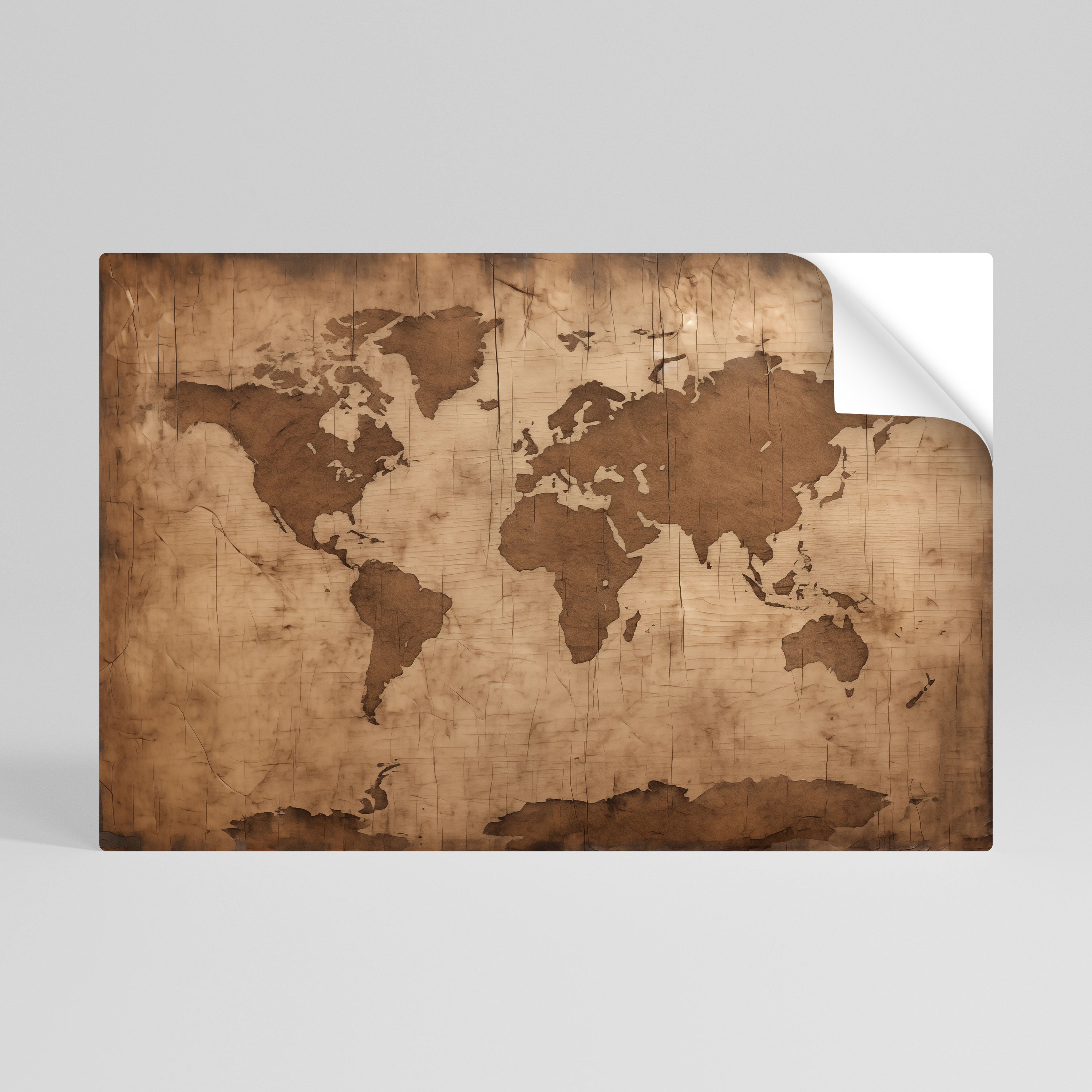AGED WORLD MAP Naklejka/Plakat poziomy