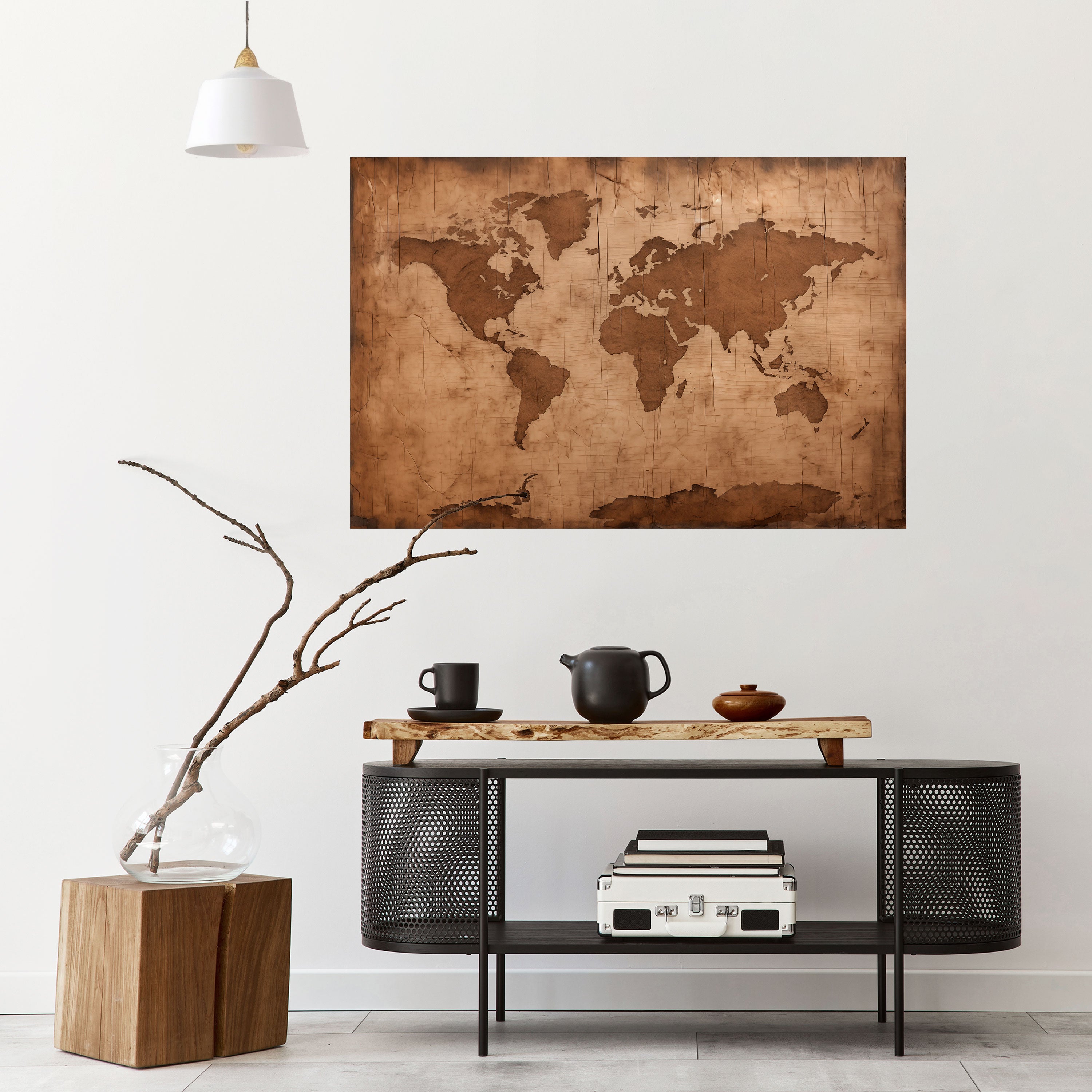 AGED WORLD MAP Naklejka/Plakat poziomy