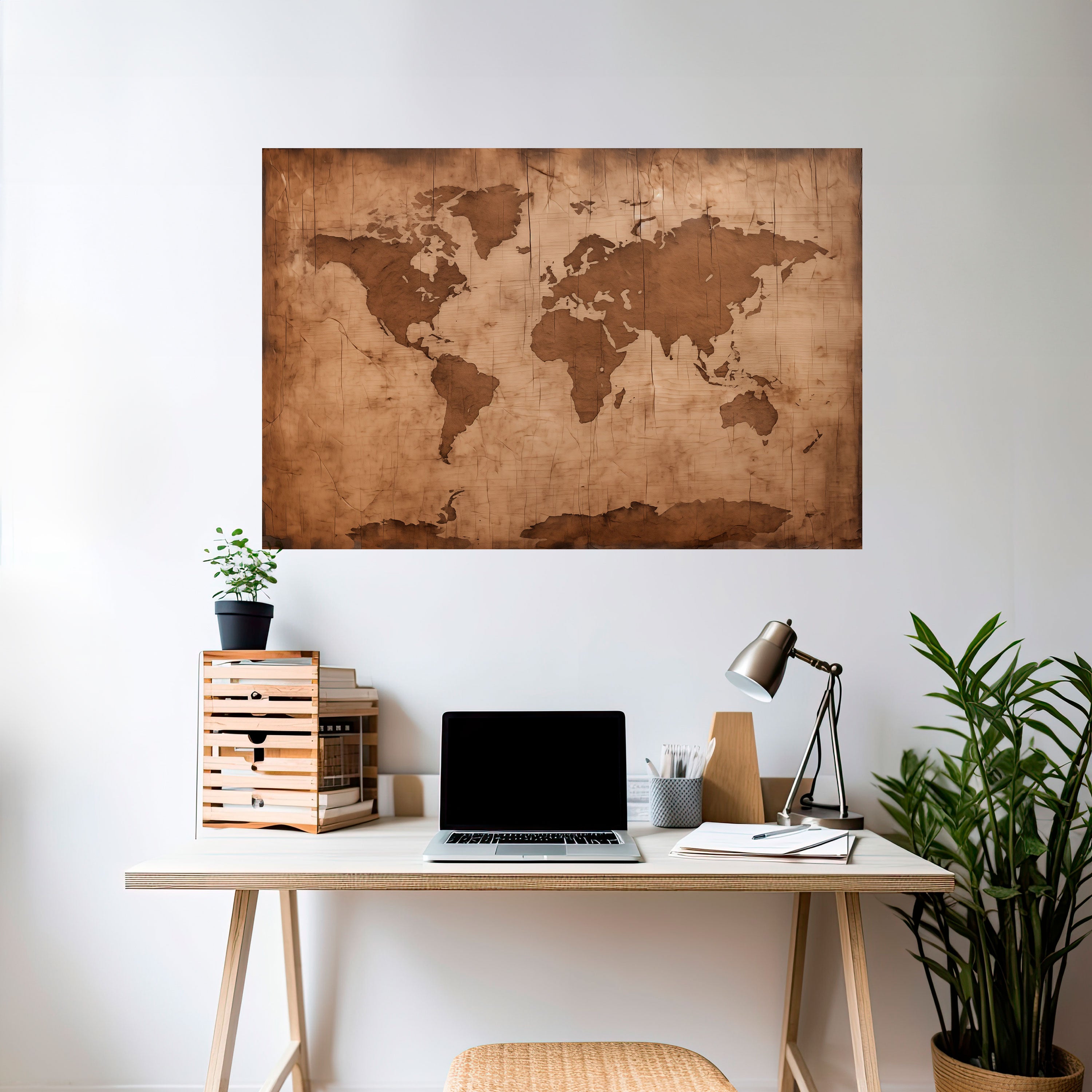 AGED WORLD MAP Naklejka/Plakat poziomy