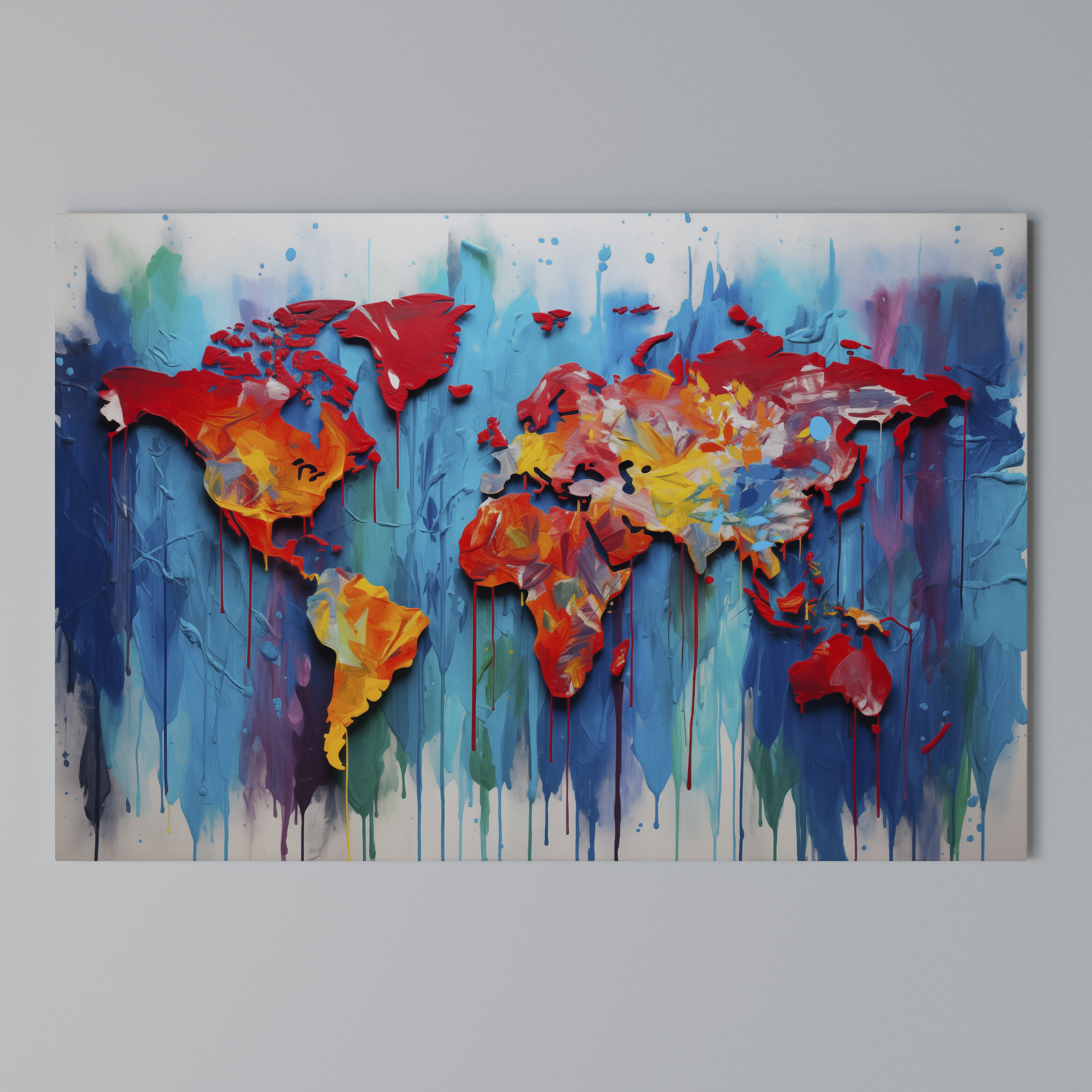 COLORFUL WORLD MAP Poziomy obraz na płótnie