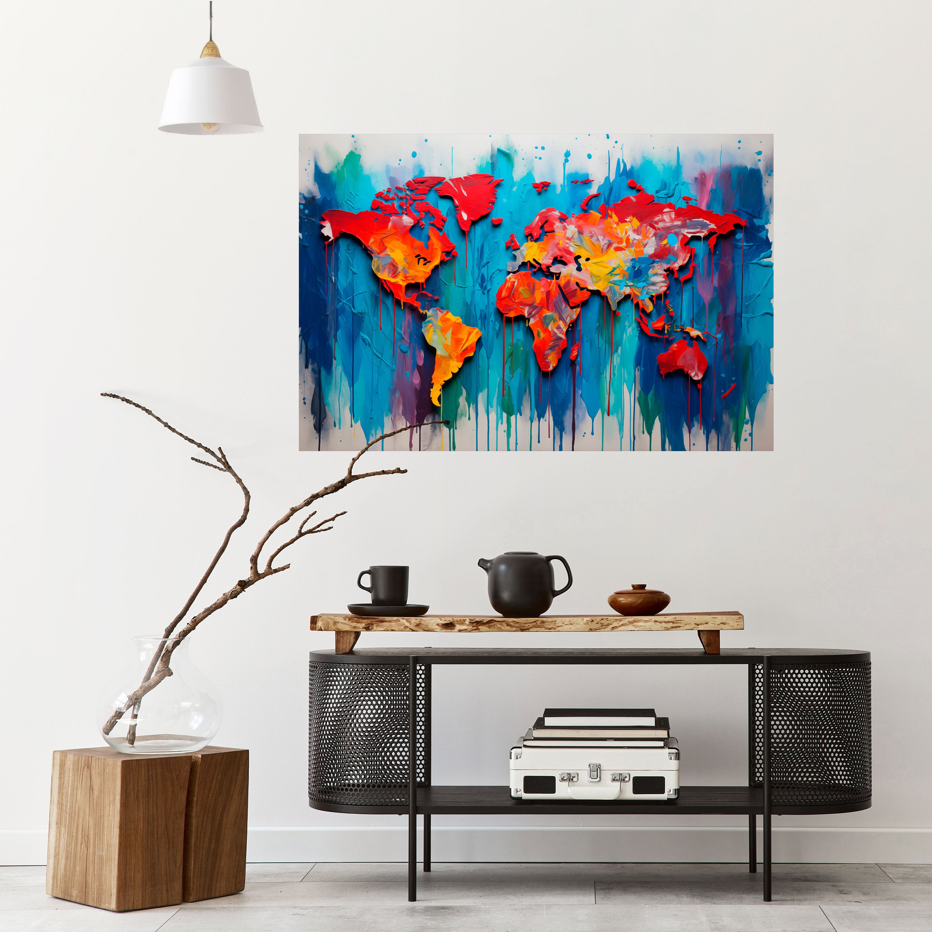 COLORFUL WORLD MAP Naklejka/Plakat poziomy