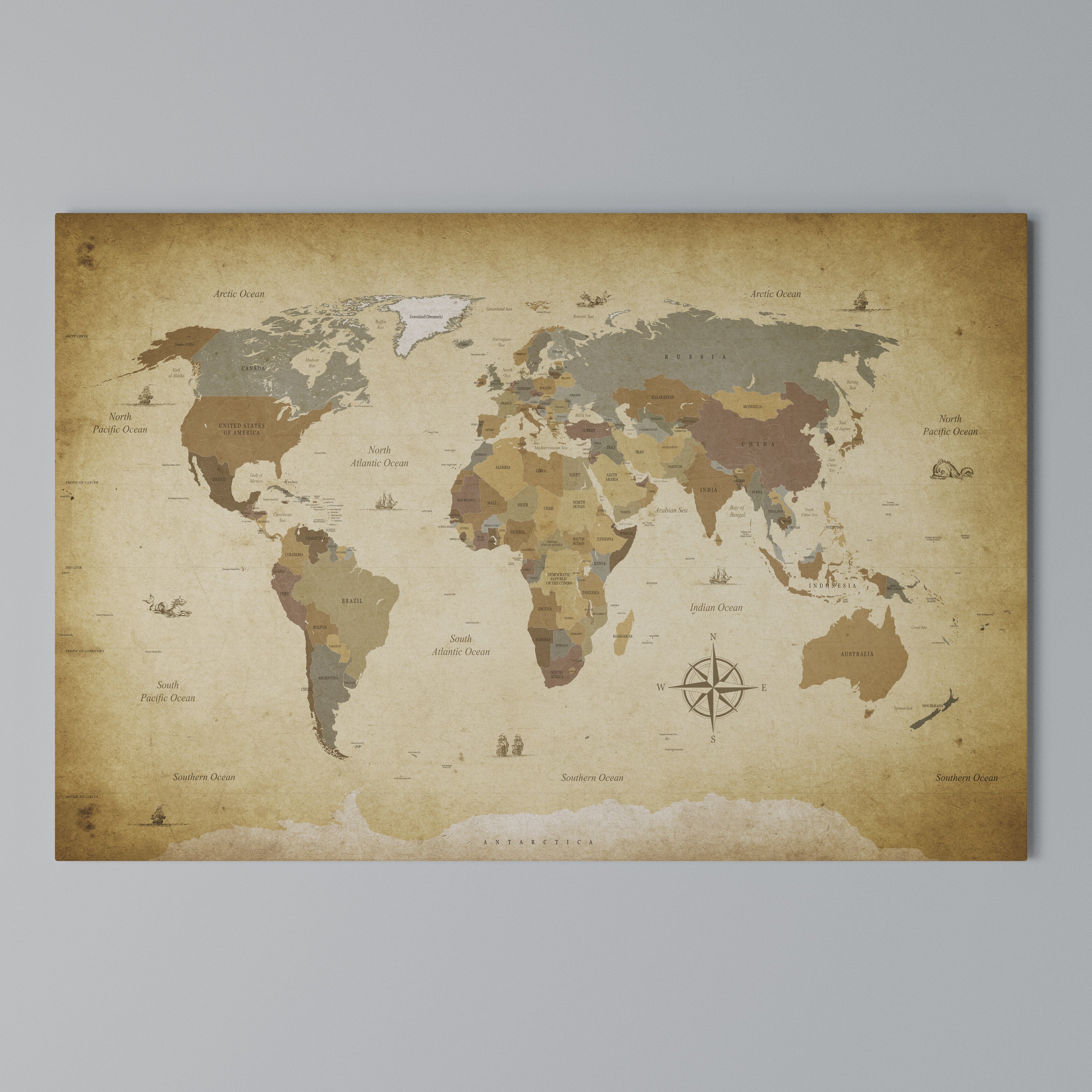 ANCIENT VOYAGER'S MAP Poziomy obraz na płótnie