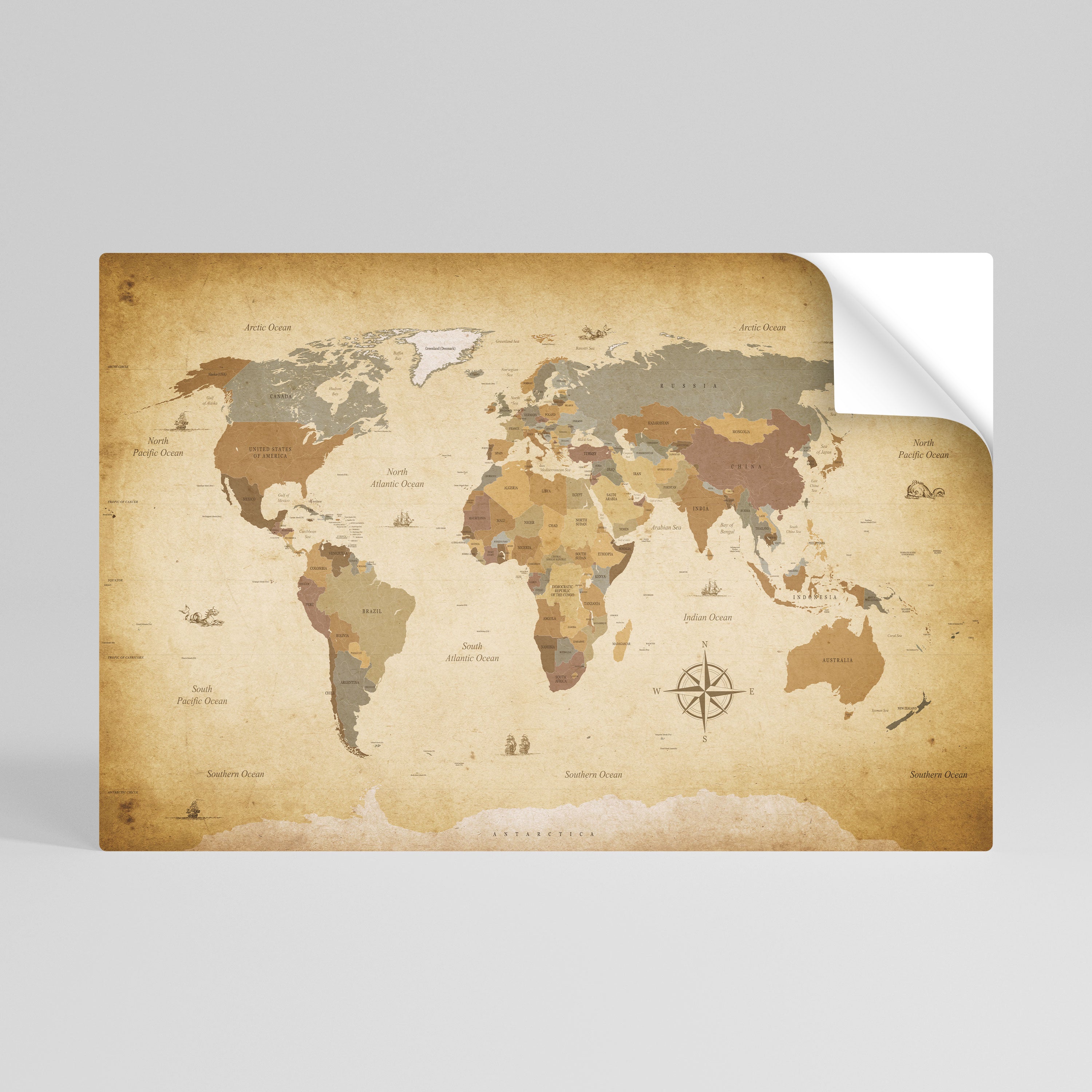 ANCIENT VOYAGER'S MAP Naklejka/Plakat poziomy
