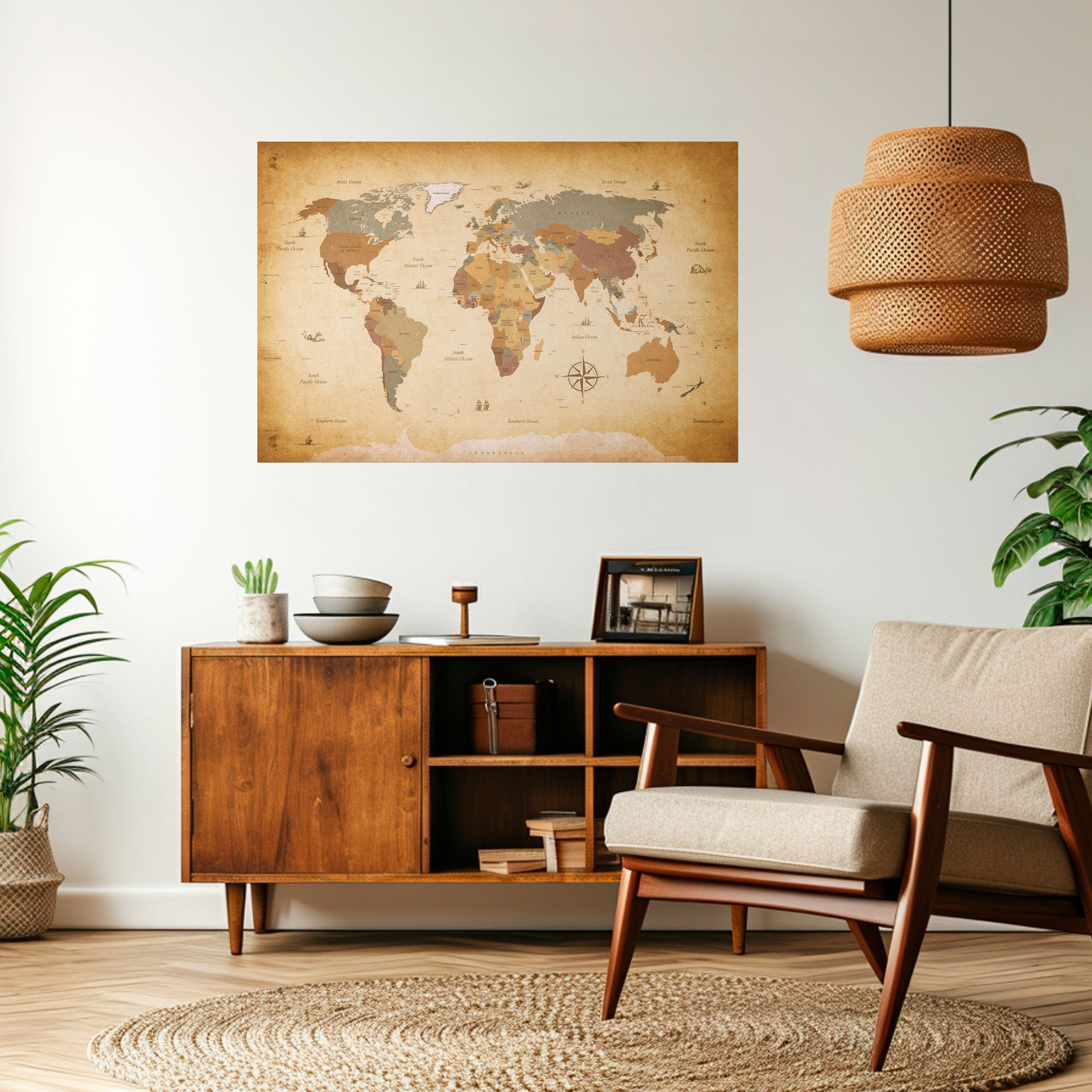 ANCIENT VOYAGER'S MAP Naklejka/Plakat poziomy
