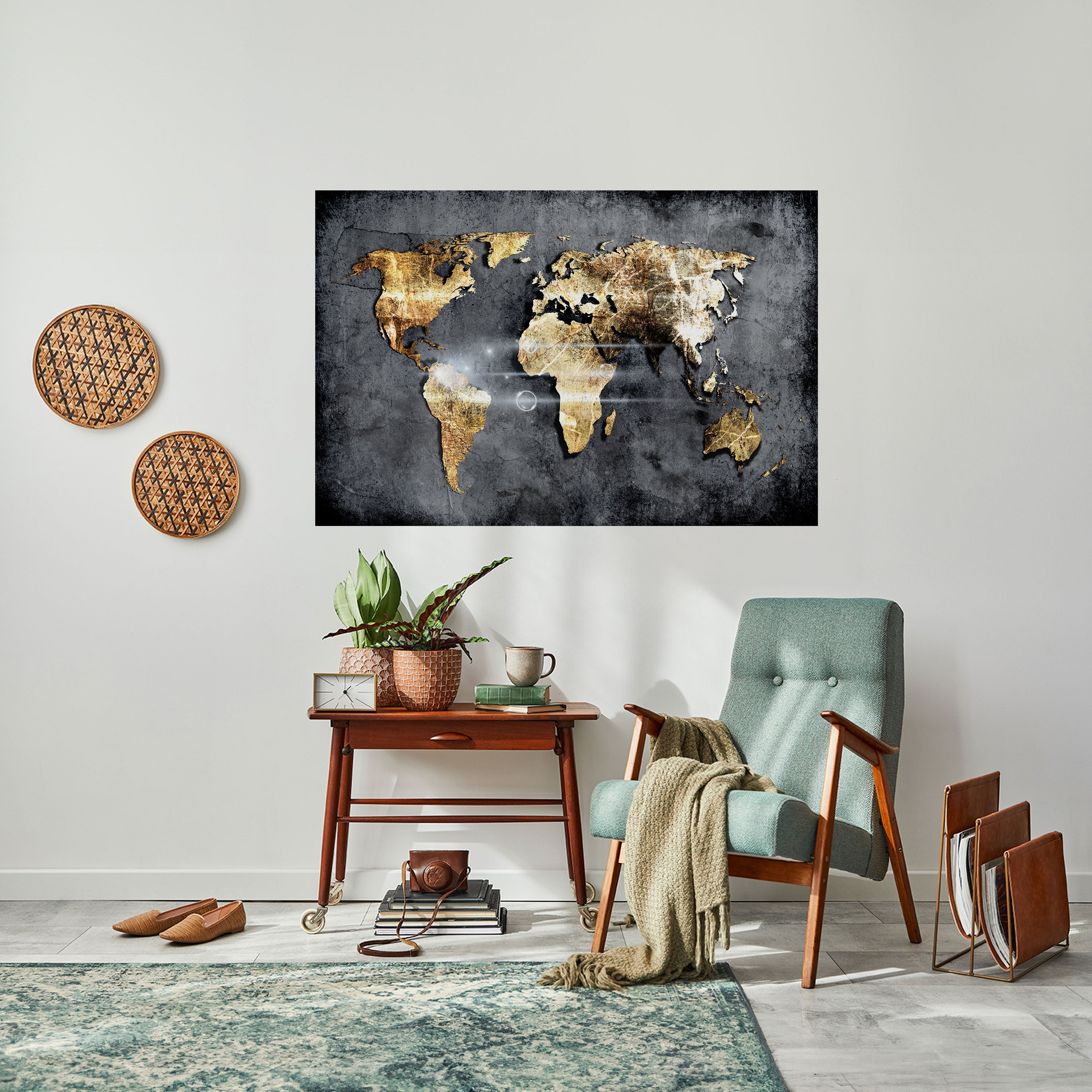 SHIMMERING EARTH MAP Naklejka/Plakat poziomy