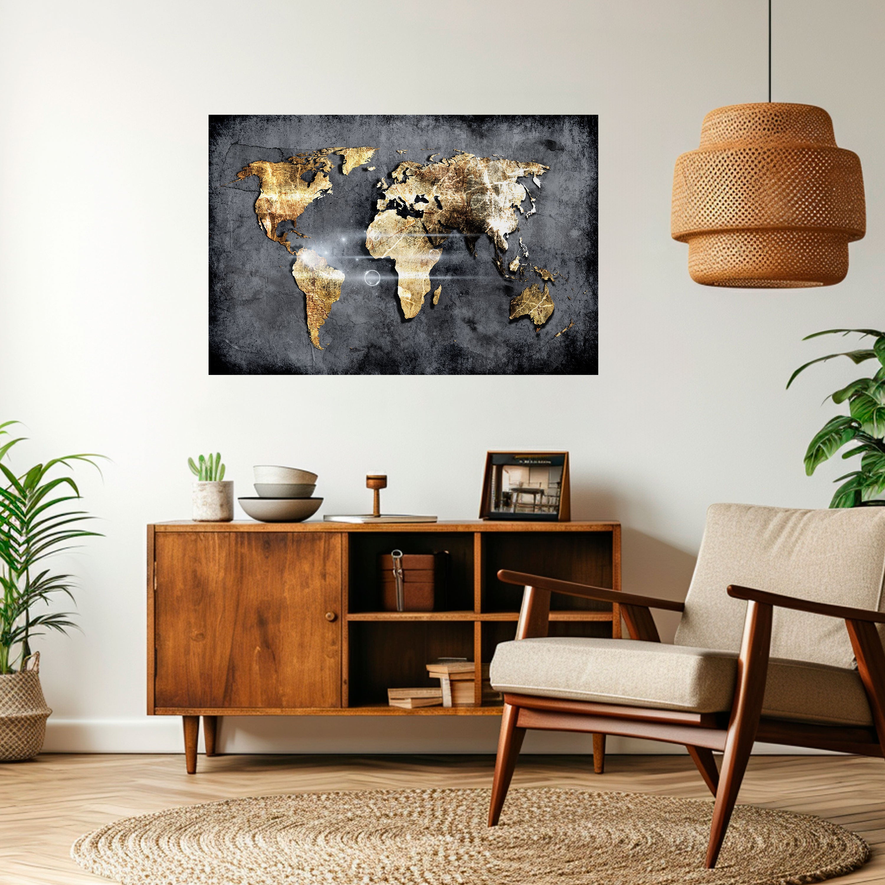 SHIMMERING EARTH MAP Naklejka/Plakat poziomy