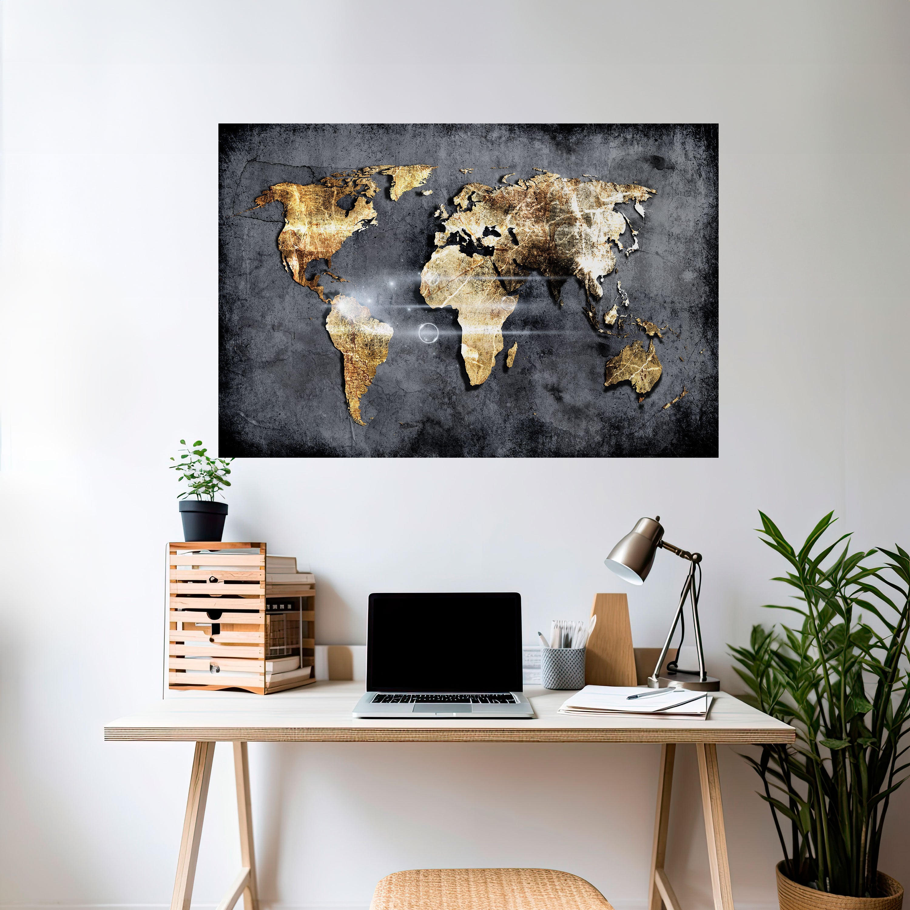 SHIMMERING EARTH MAP Naklejka/Plakat poziomy