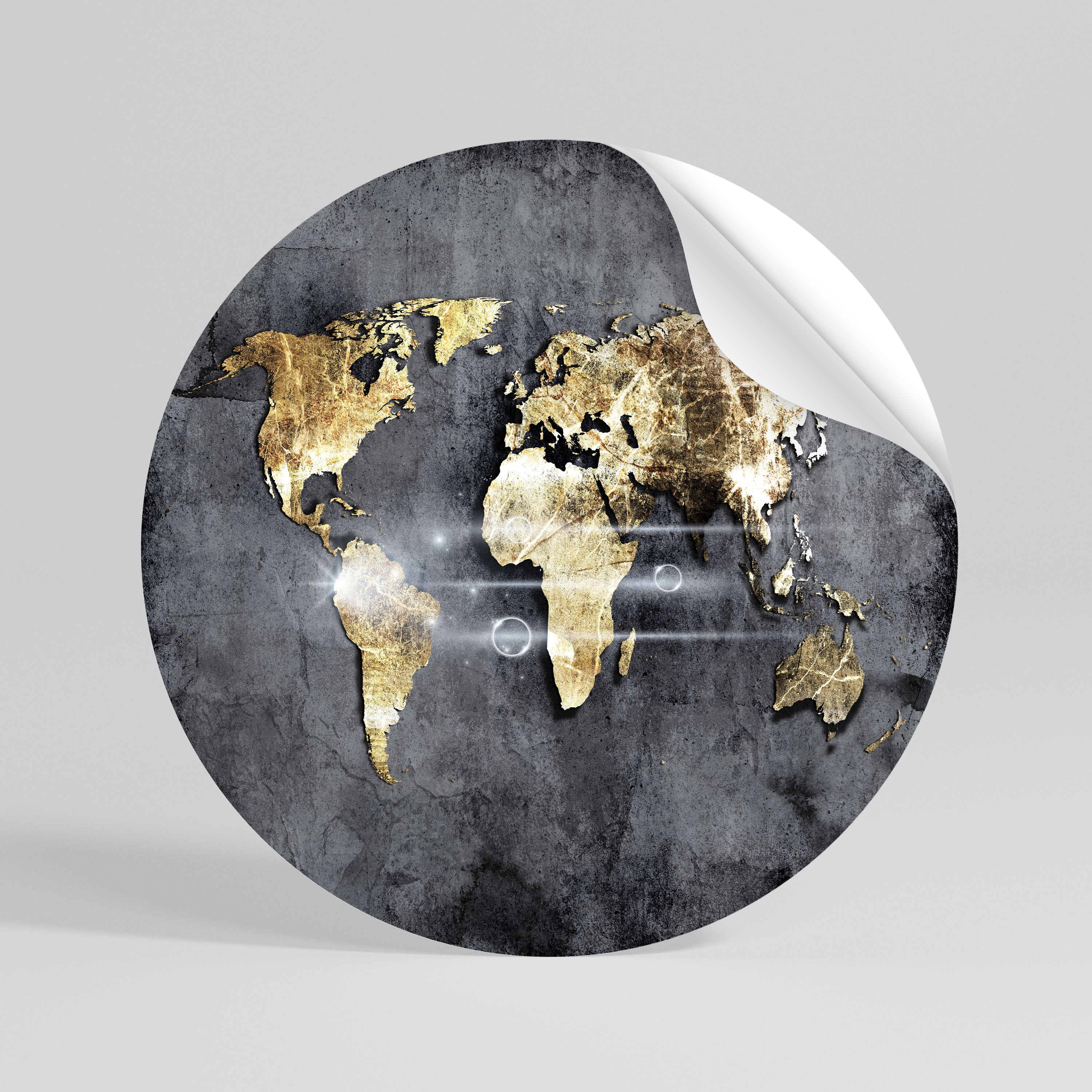 SHIMMERING EARTH MAP Naklejka - okrągła