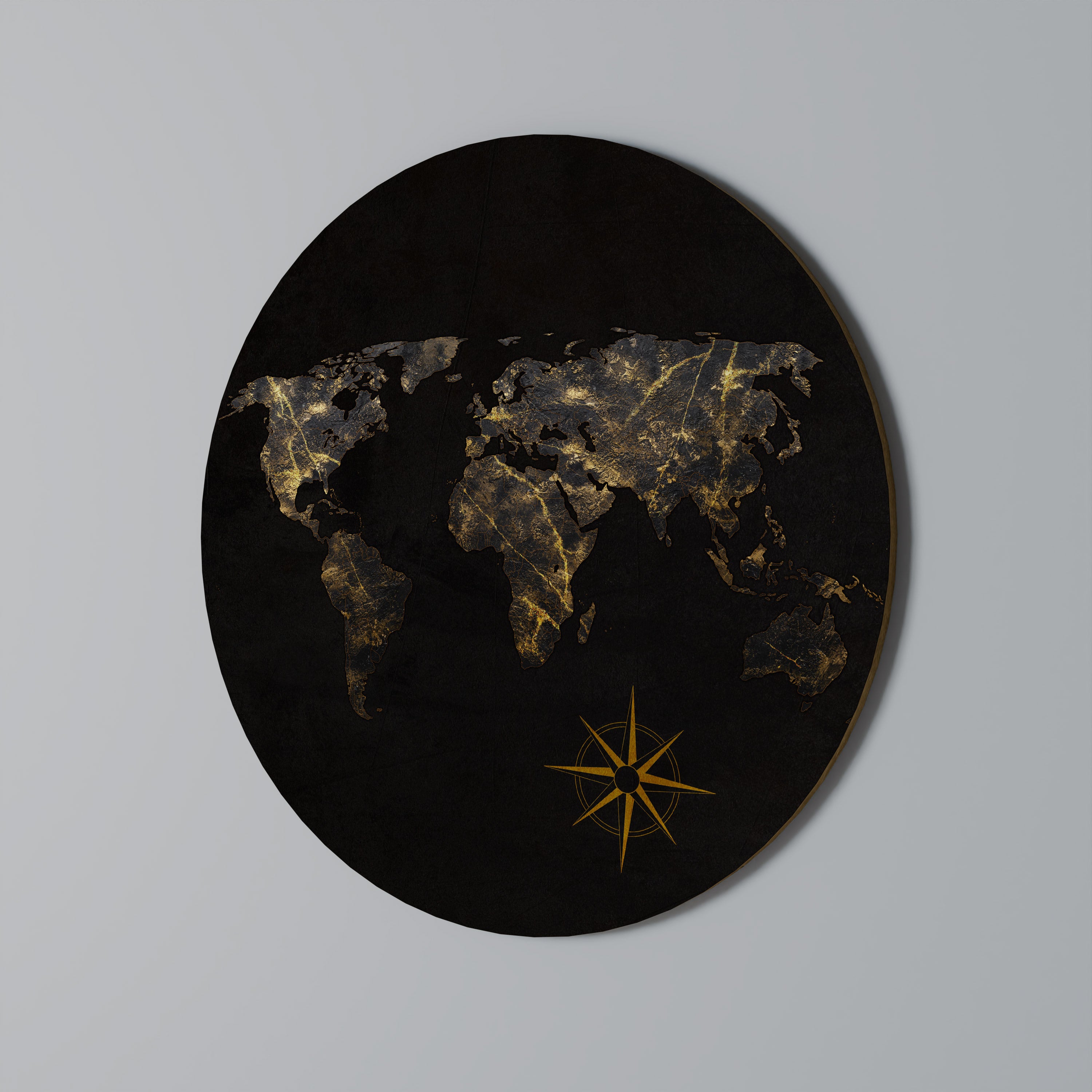 GOLDEN GEOGRAPHY Obraz okrągły