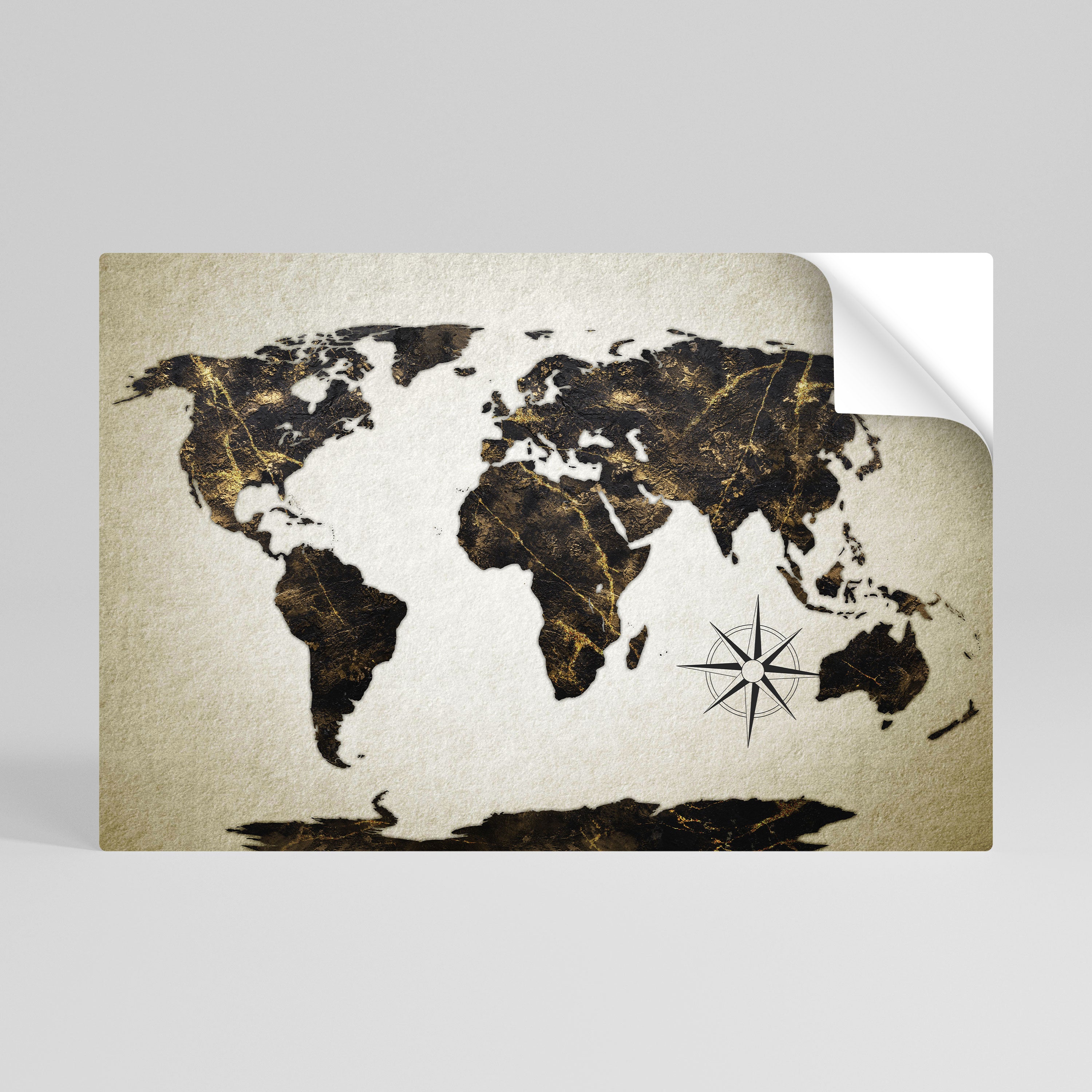 GOLDEN LINES GLOBE Naklejka/Plakat poziomy